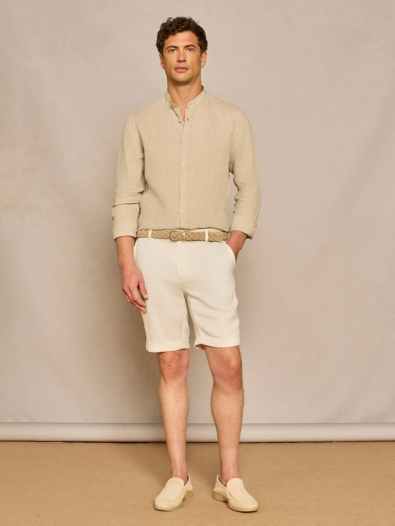 Bermuda con cintini laterli bianco
