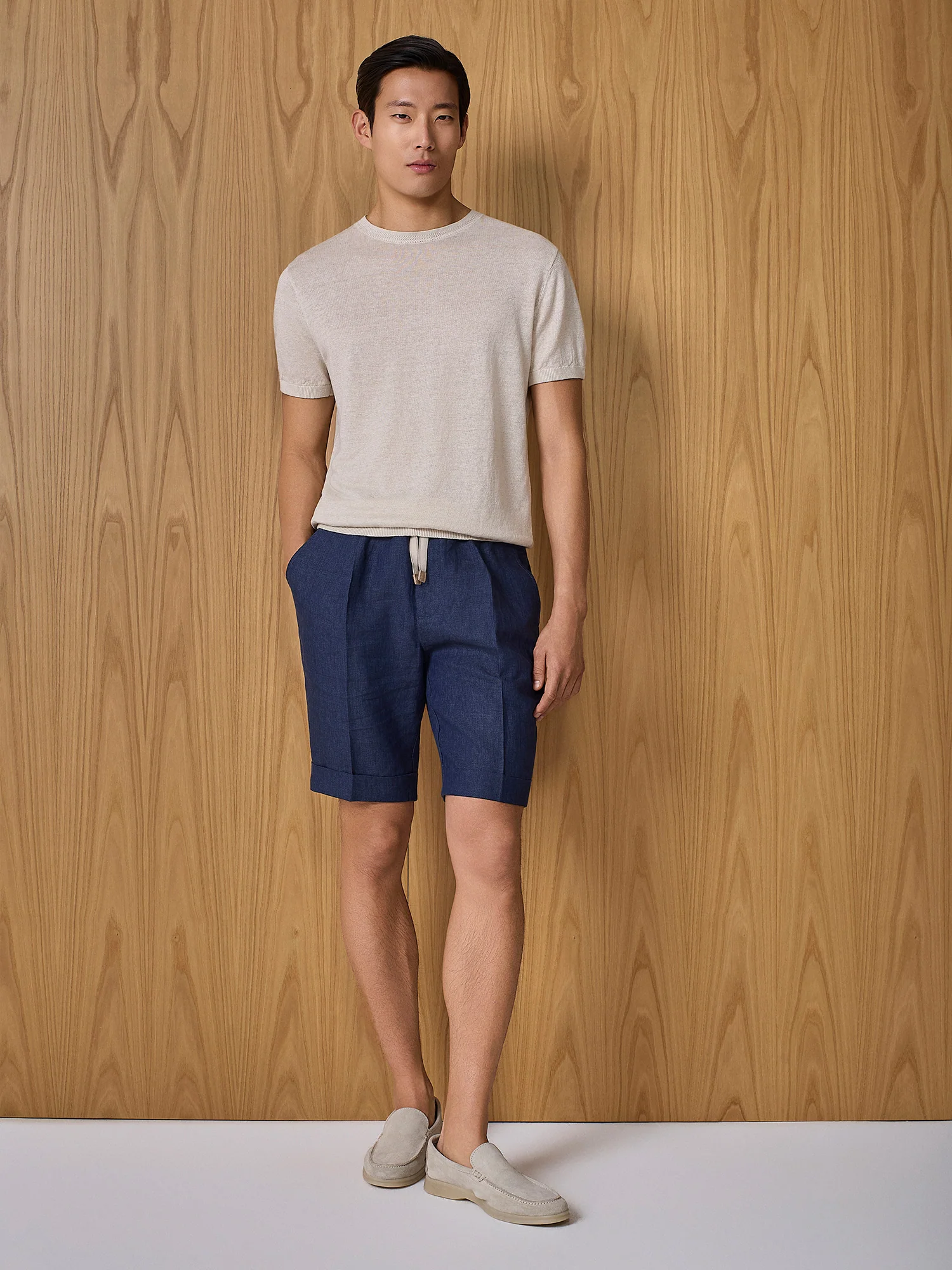 Bermuda jogger lino navy