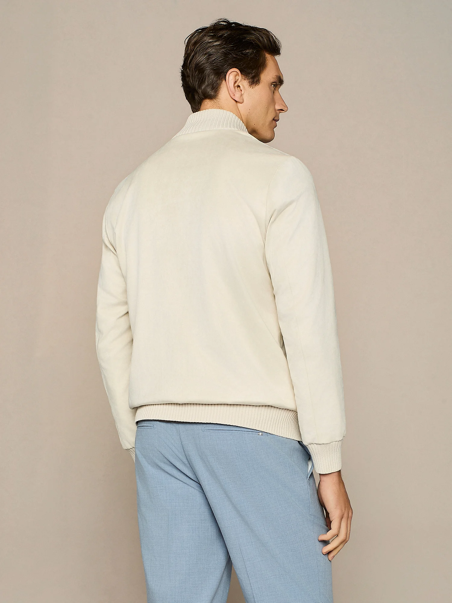 Bomber in eco suede beige - Image 4