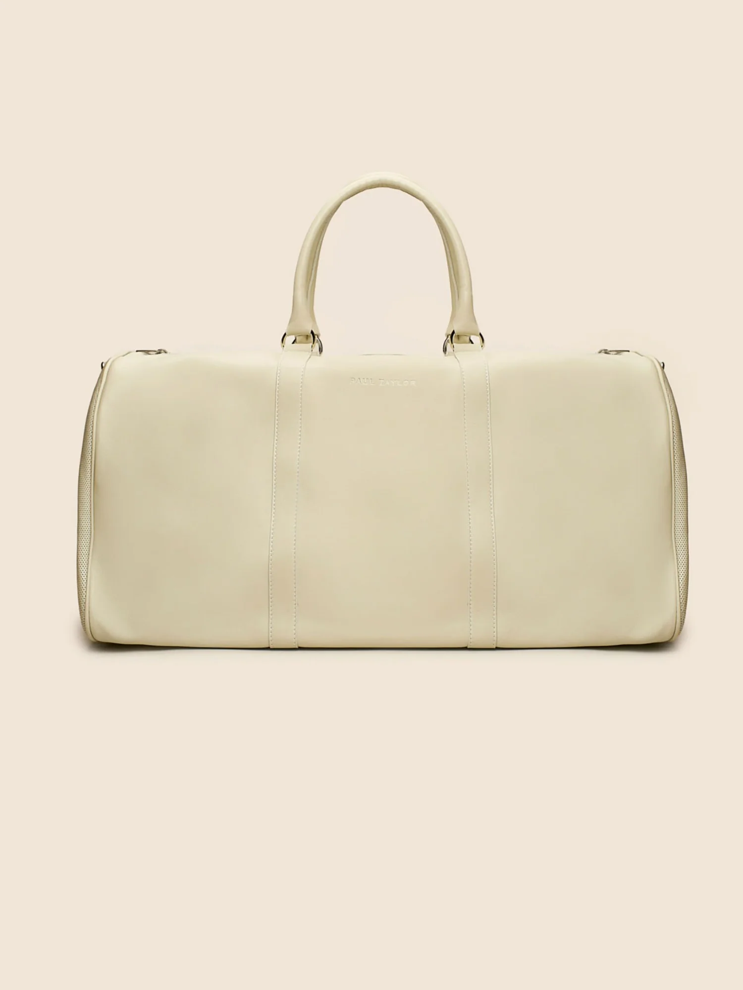 Borsone in vitello traforato light beige