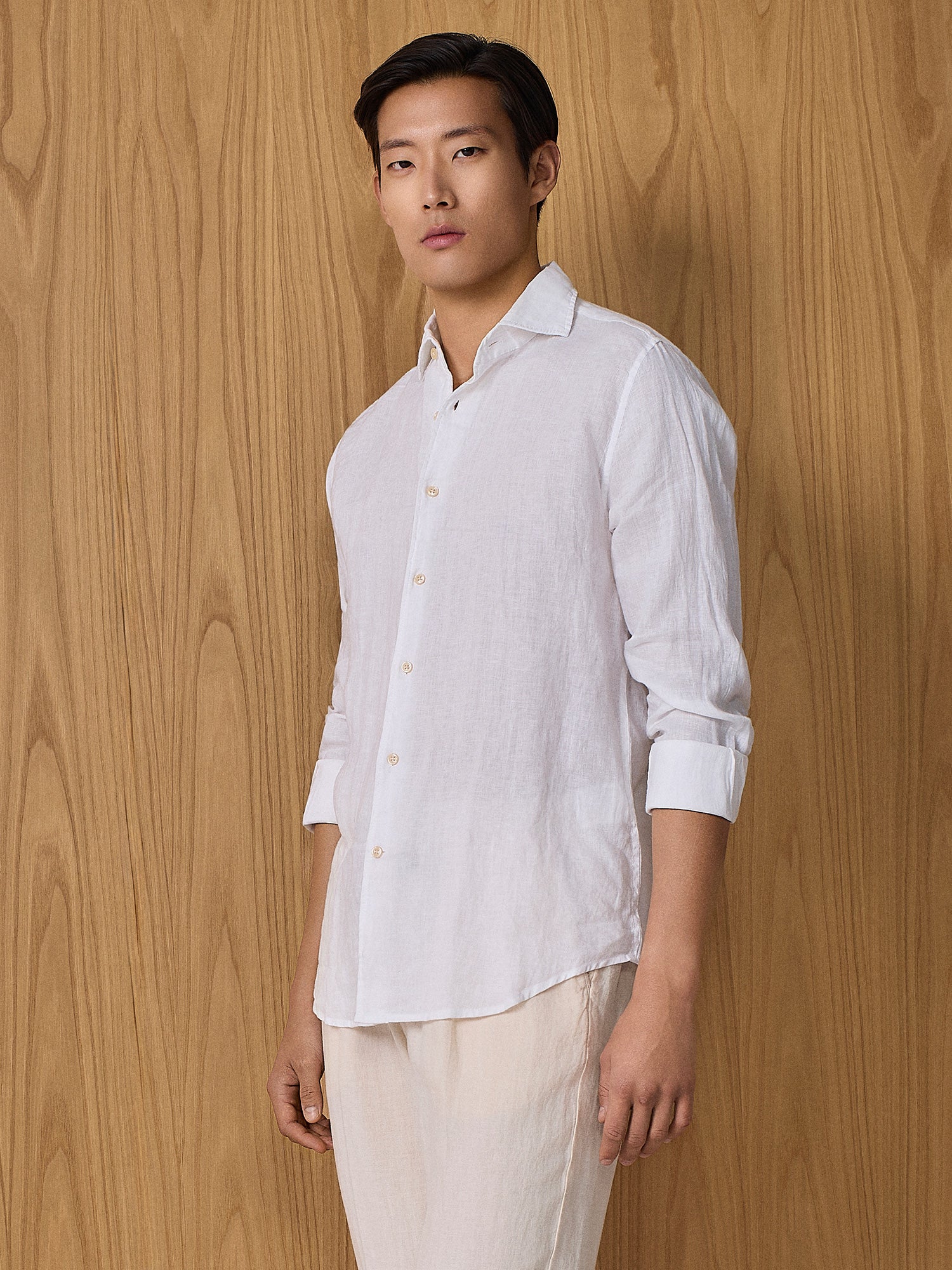 Camicia in lino bianca - Image 2