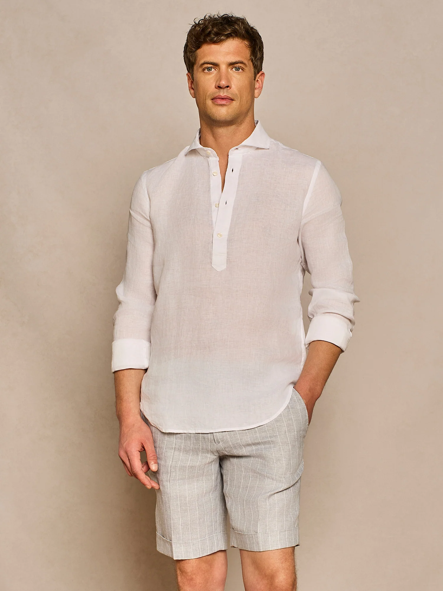 Camicia in lino casacca bianca