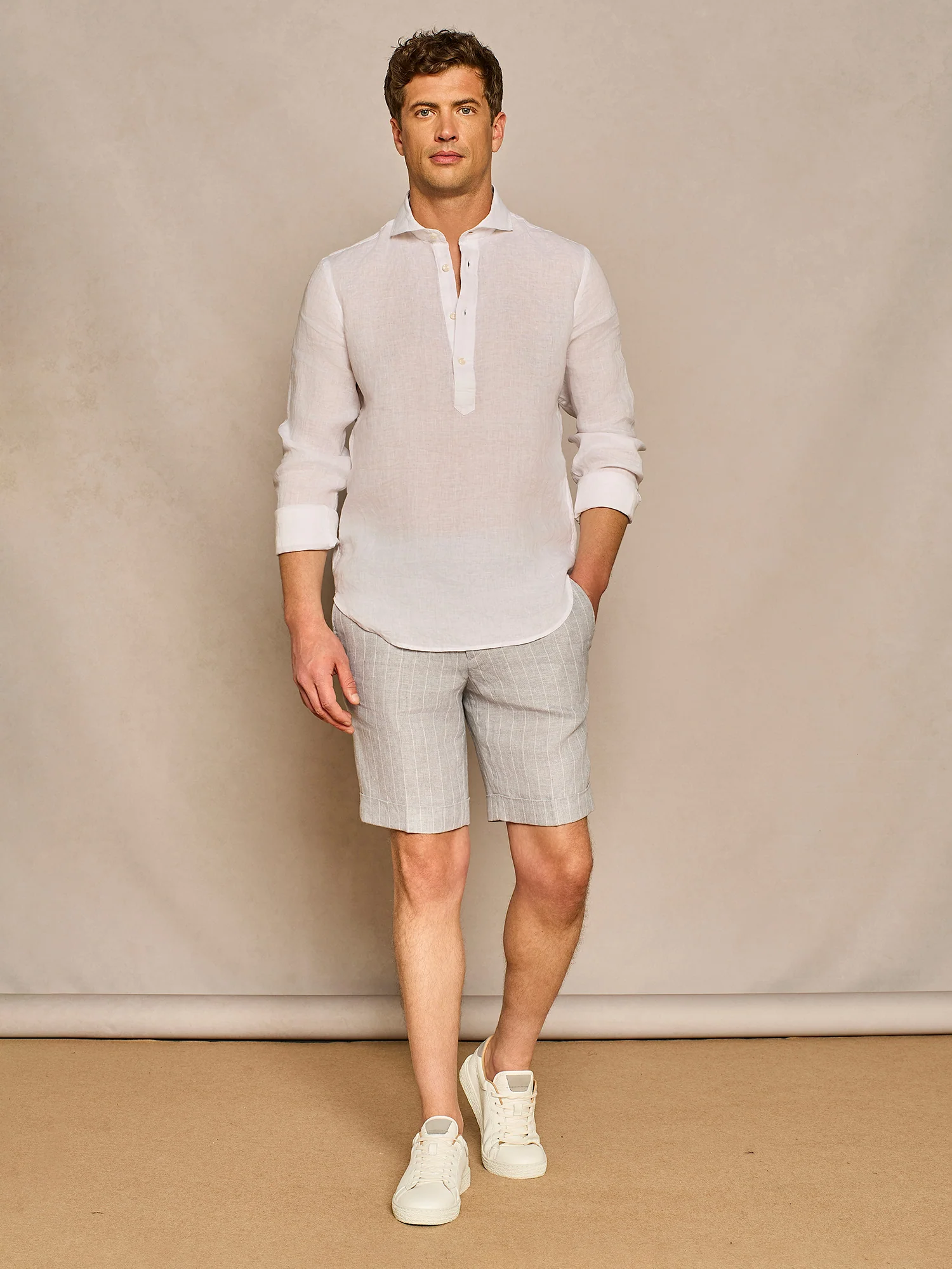 Camicia in lino casacca bianca - Image 3