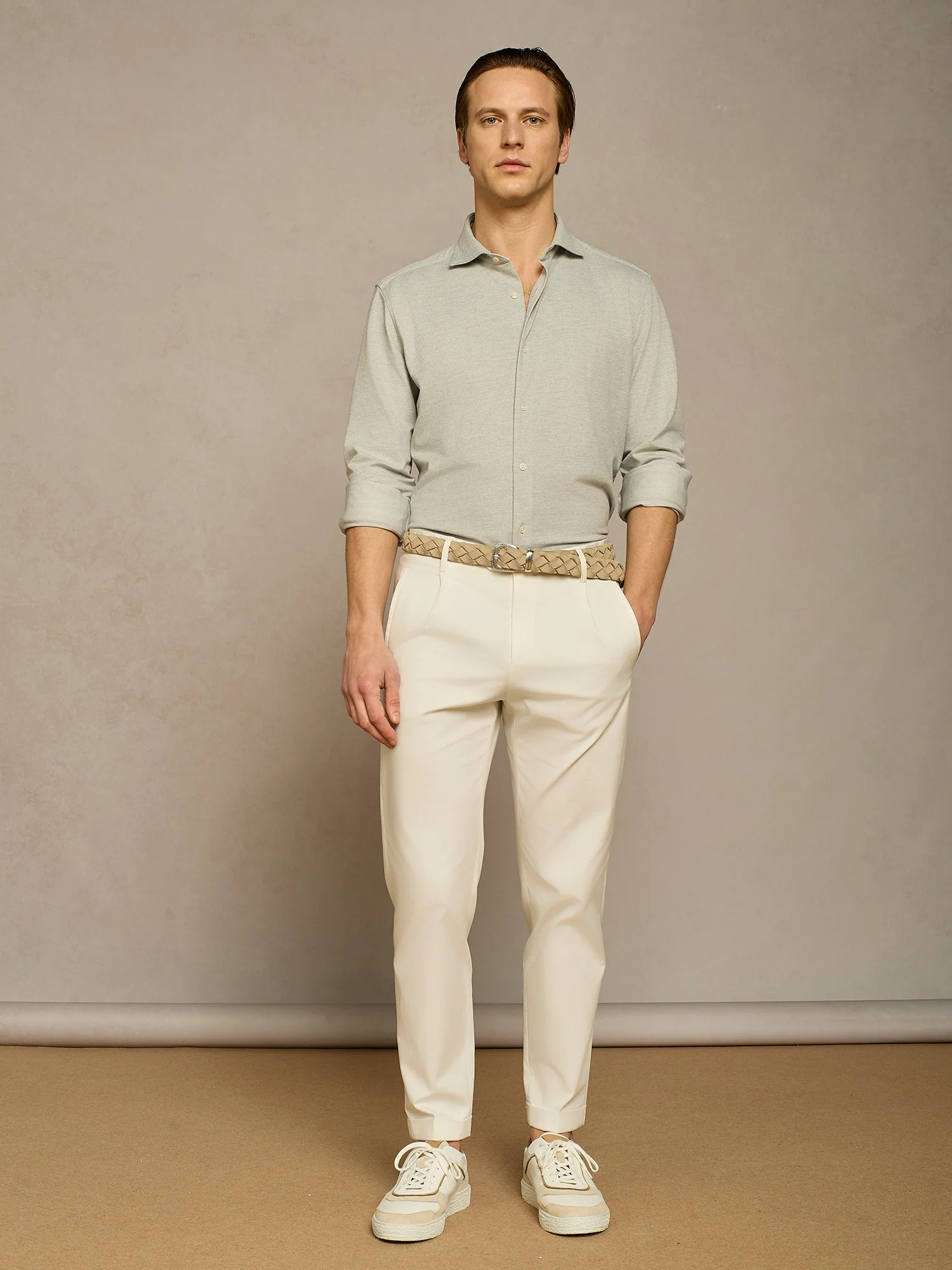 Camicia piquet tecnico grigia - Image 3