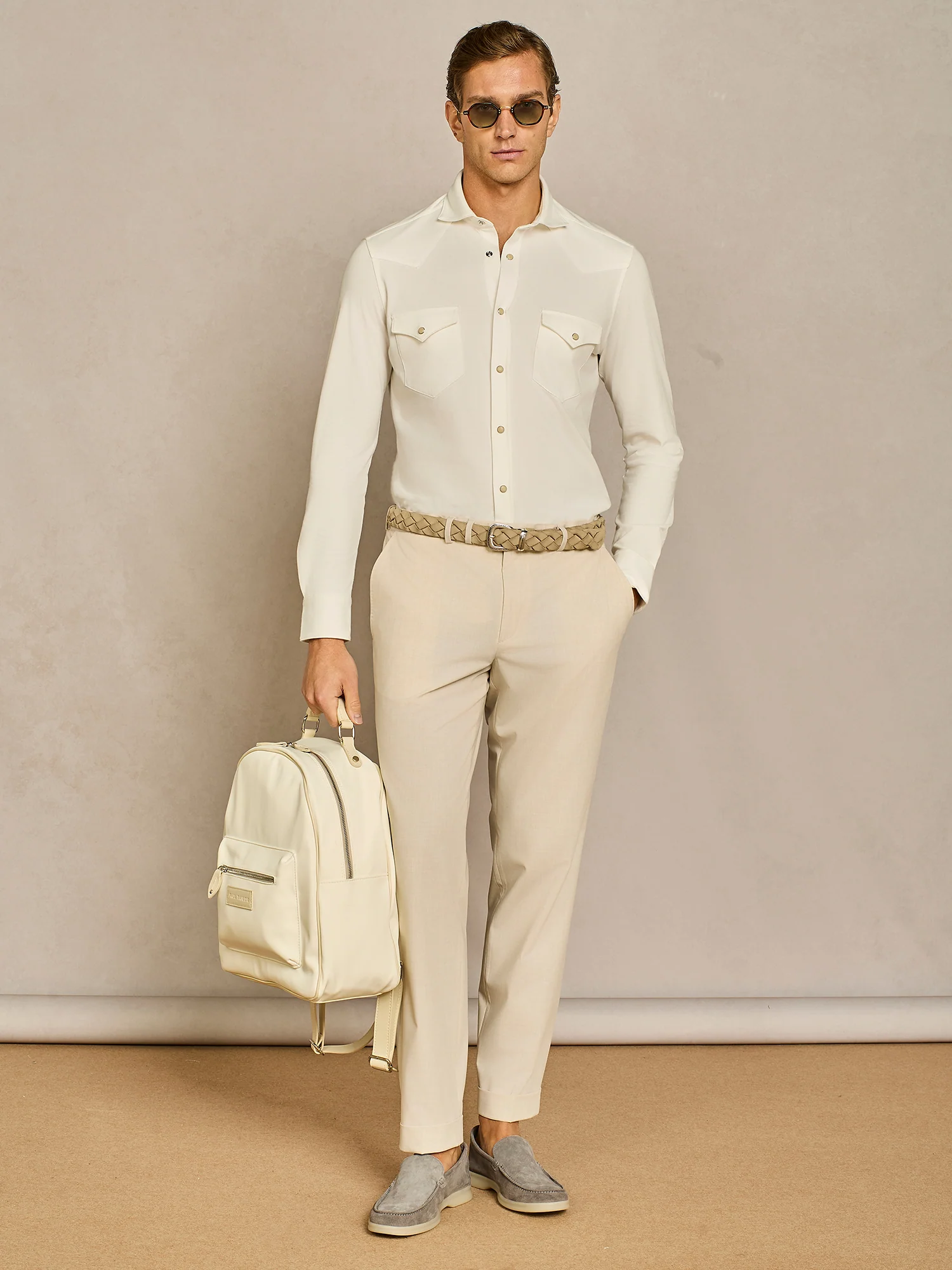 Camicia texana piquet tecnico bianca - Image 3