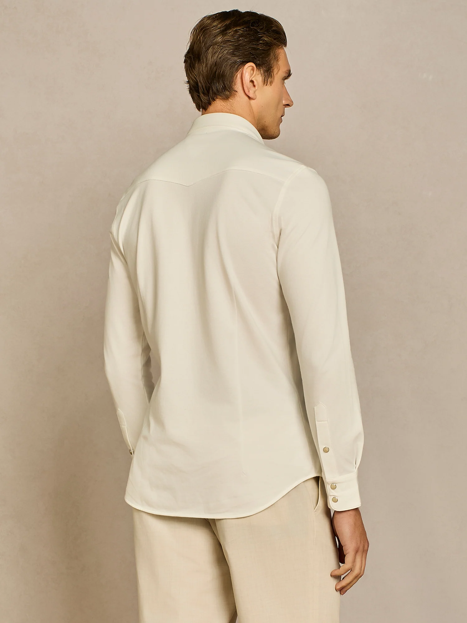 Camicia texana piquet tecnico bianca - Image 4