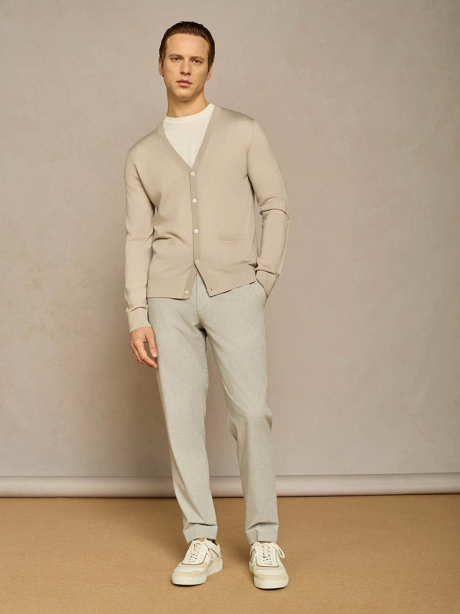 Cardigan in maglia misto seta burro - Image 3
