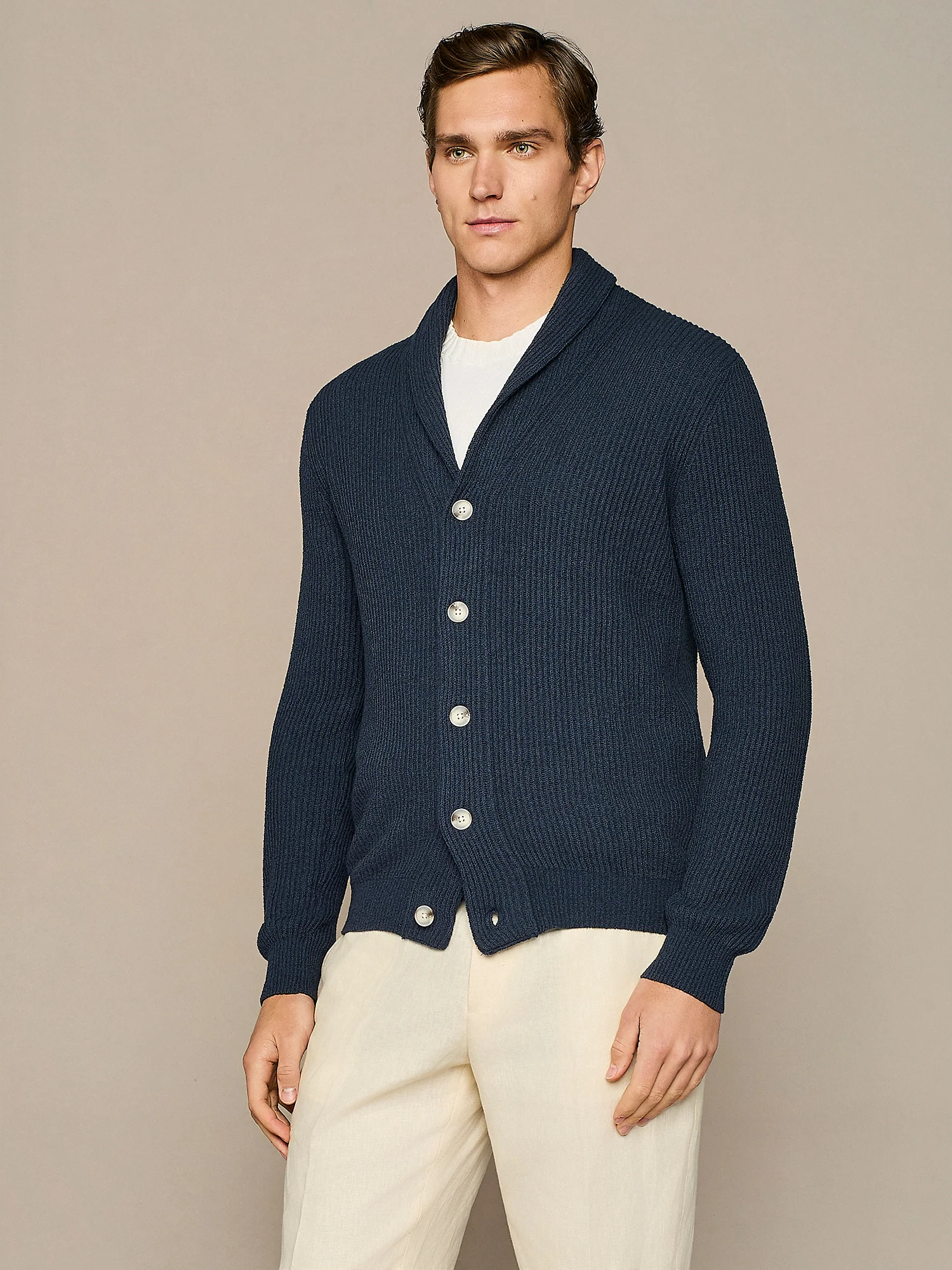 Cardigan sciallato boucle' blu - Image 2