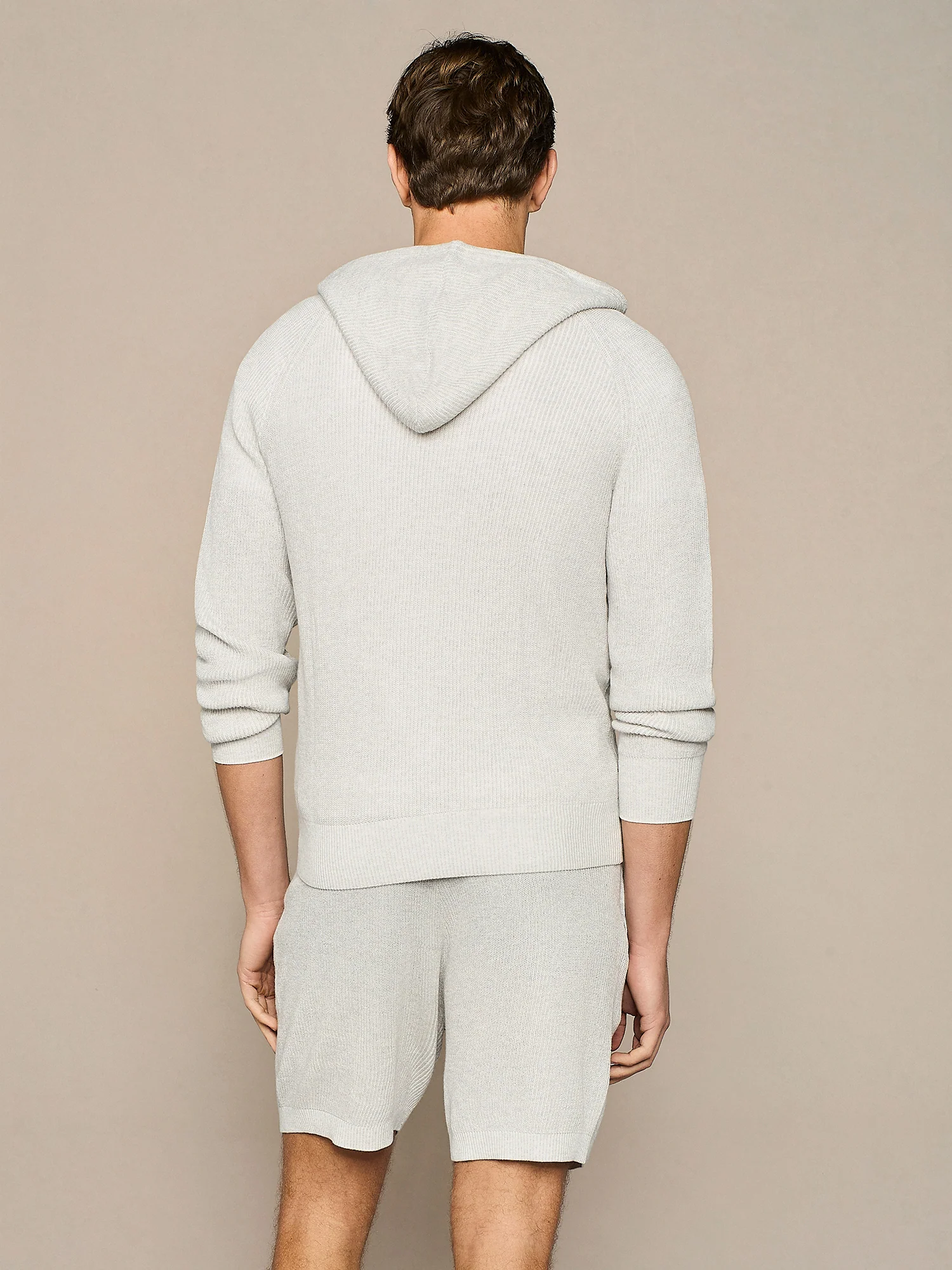 Felpa con cappuccio in maglia vanise' grigio chiaro - Image 4