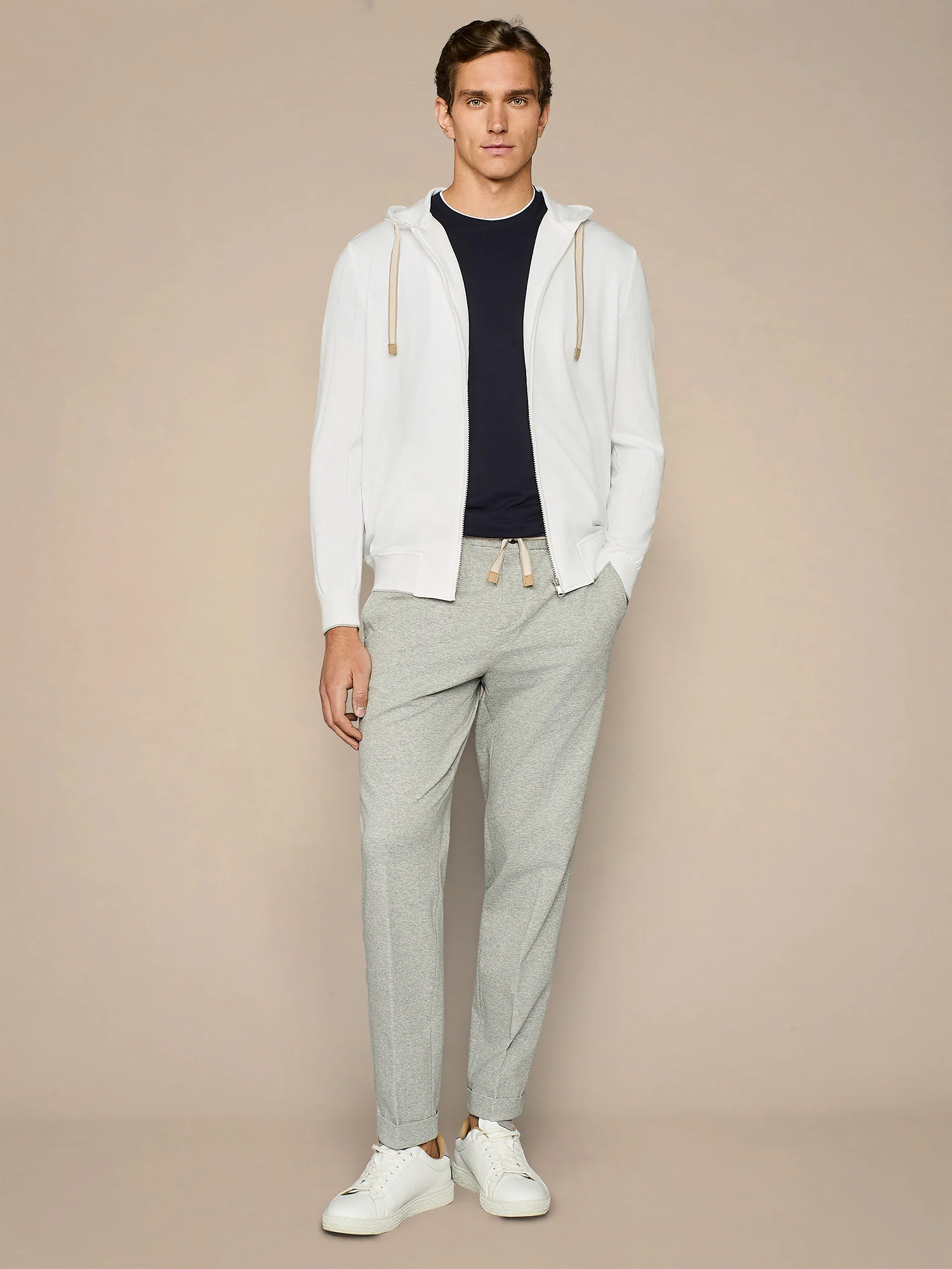 Felpa jersey piquet bianco - Image 3