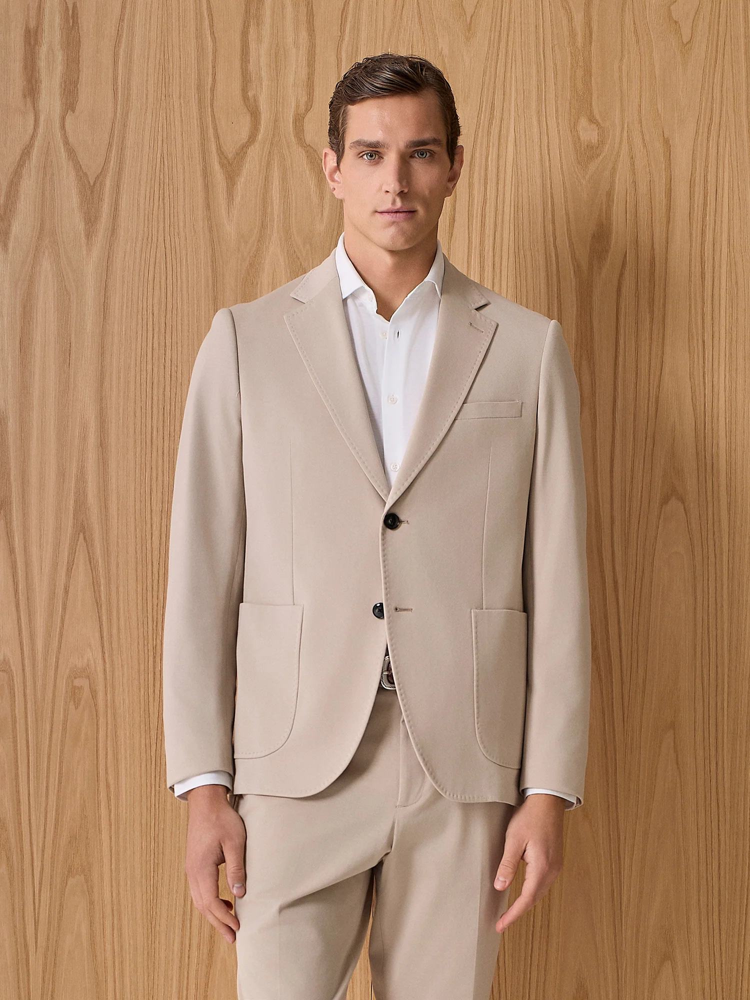Giacca jersey piquet beige