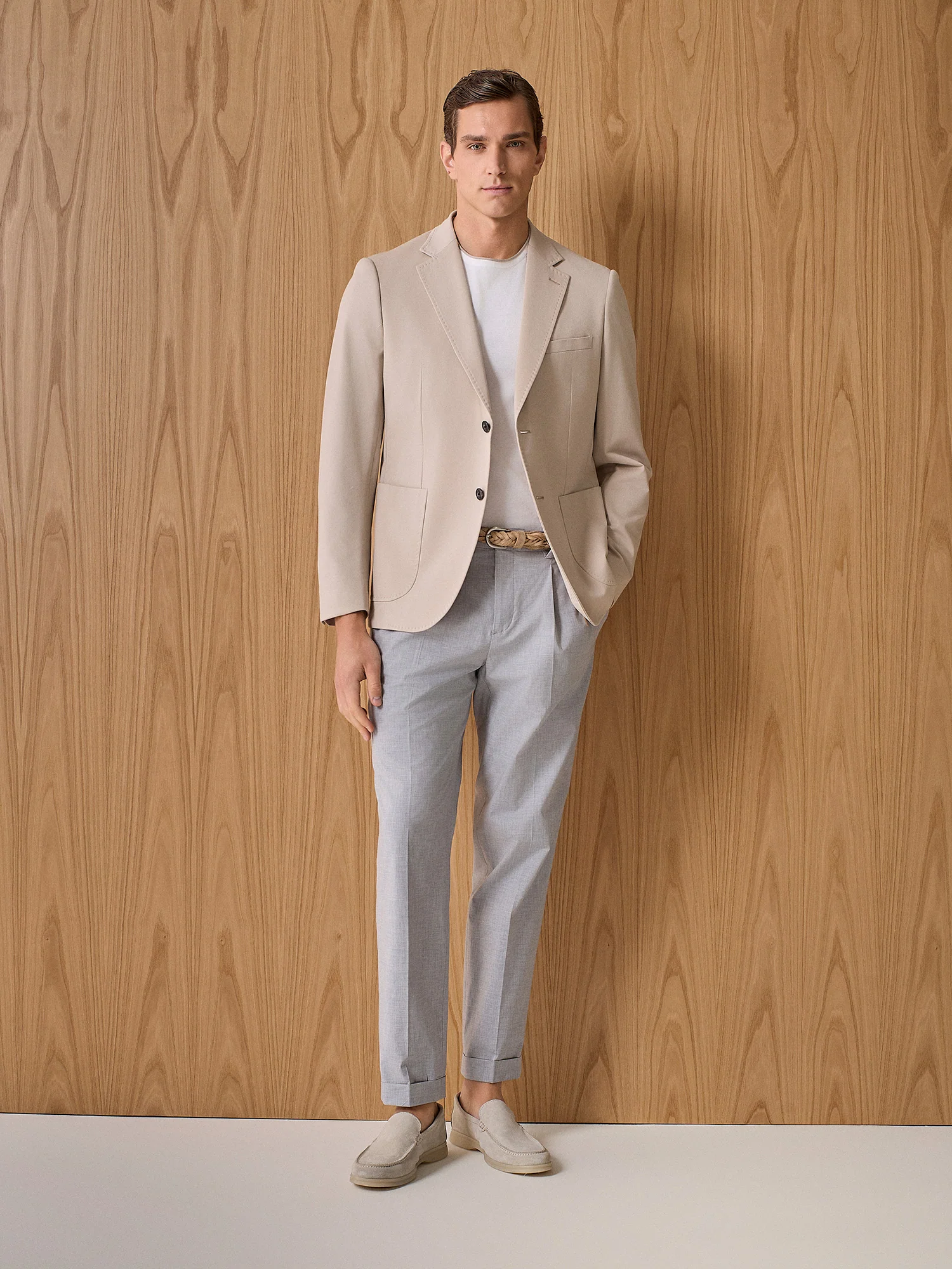 Giacca jersey piquet beige - Image 5