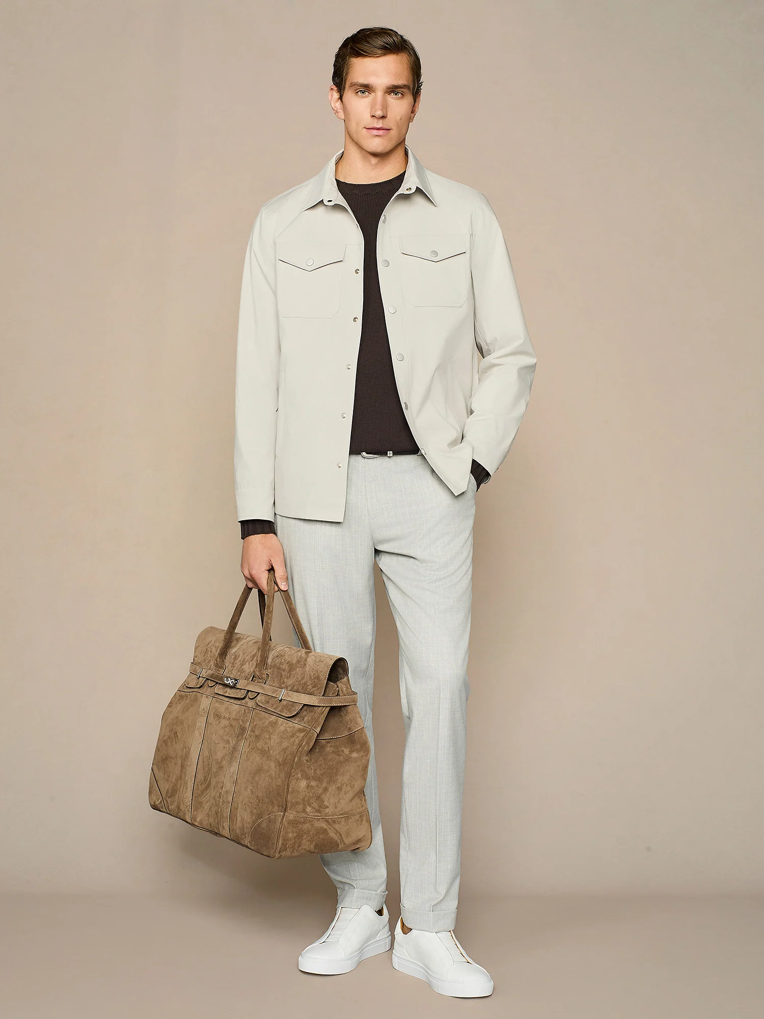 Maglia girocollo in cotone lavato moro - Image 5