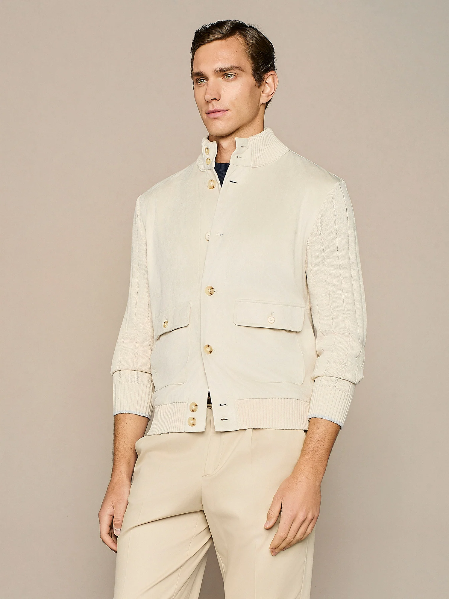 Giubbino in suede e maglia burro - Image 2