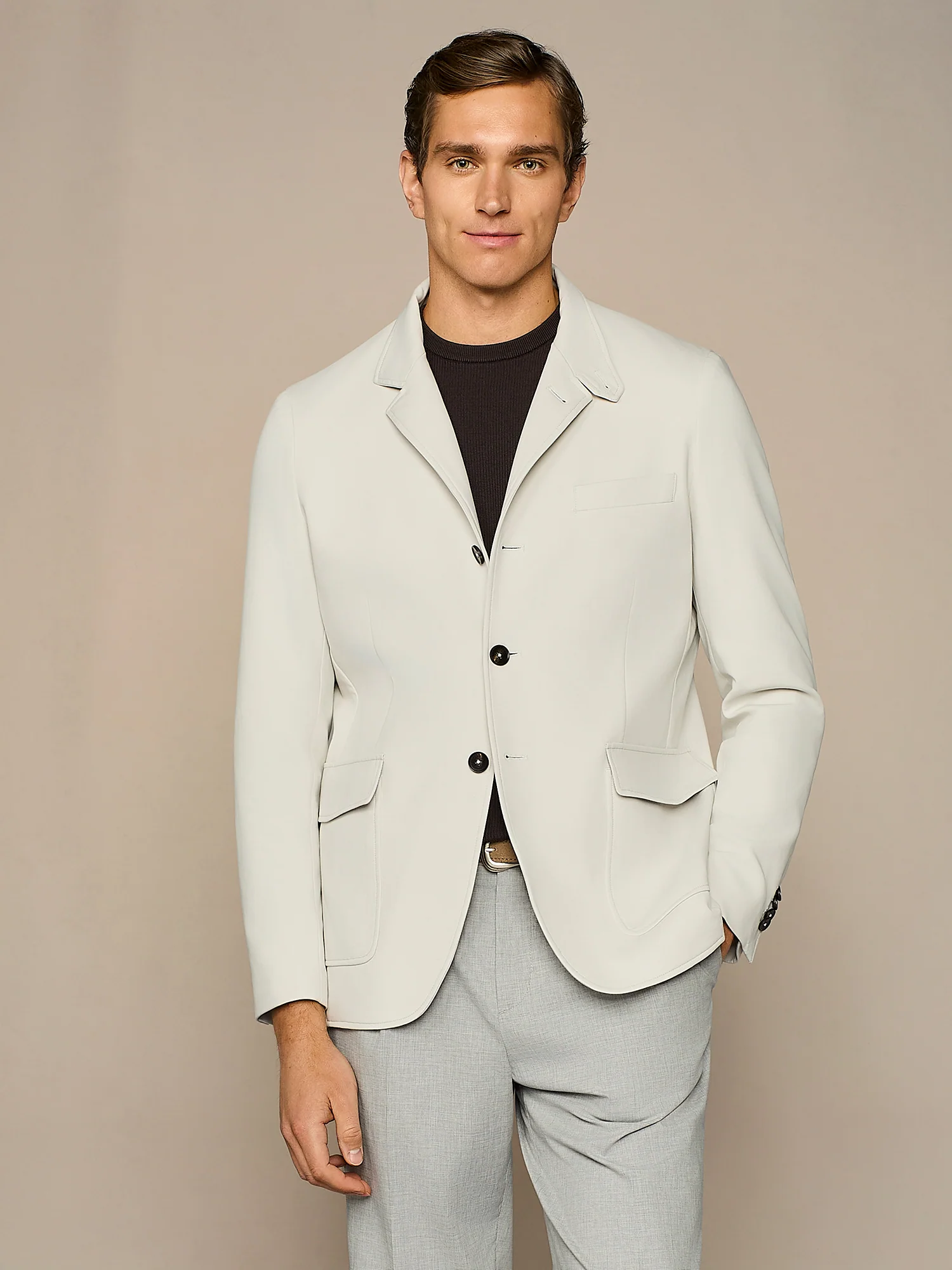 Overjacket in jersey stone