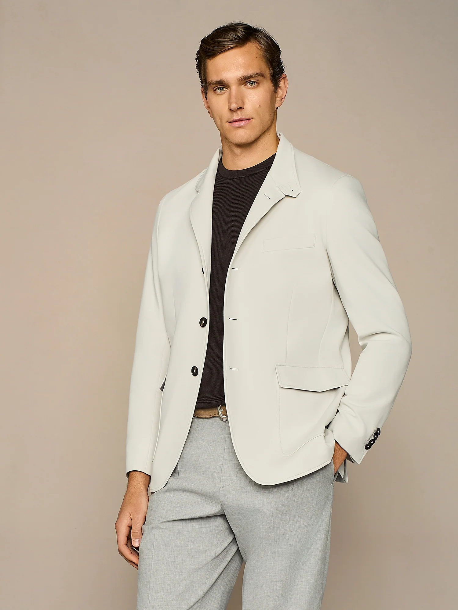 Overjacket in jersey stone - Image 2