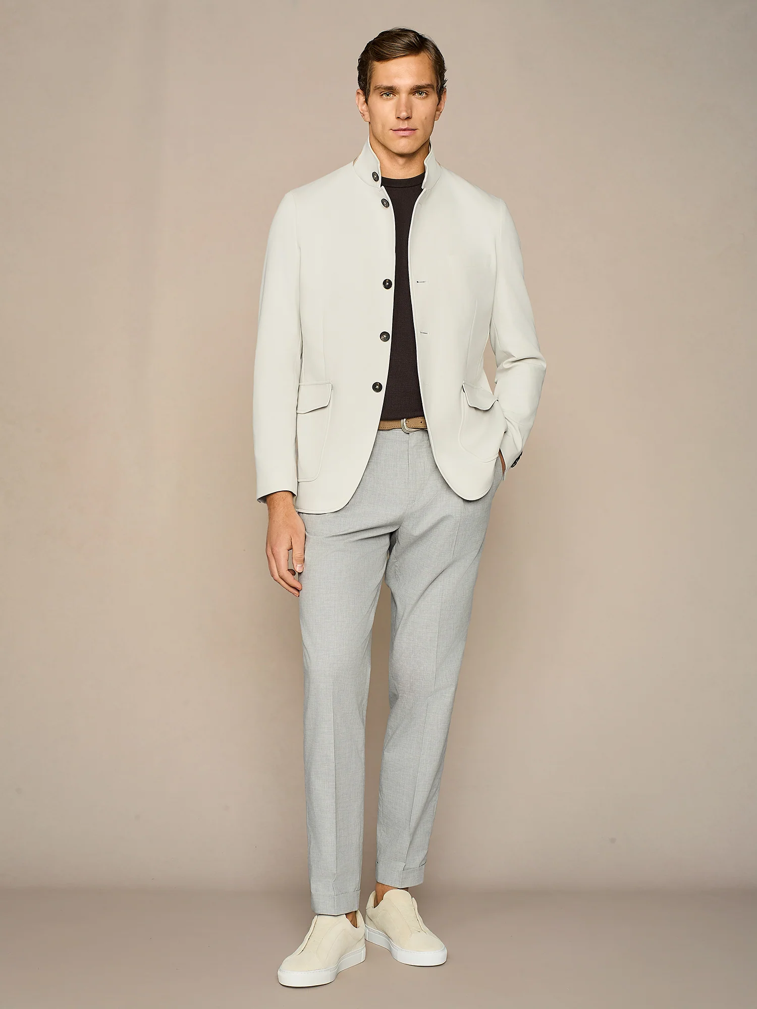 Overjacket in jersey stone - Image 3