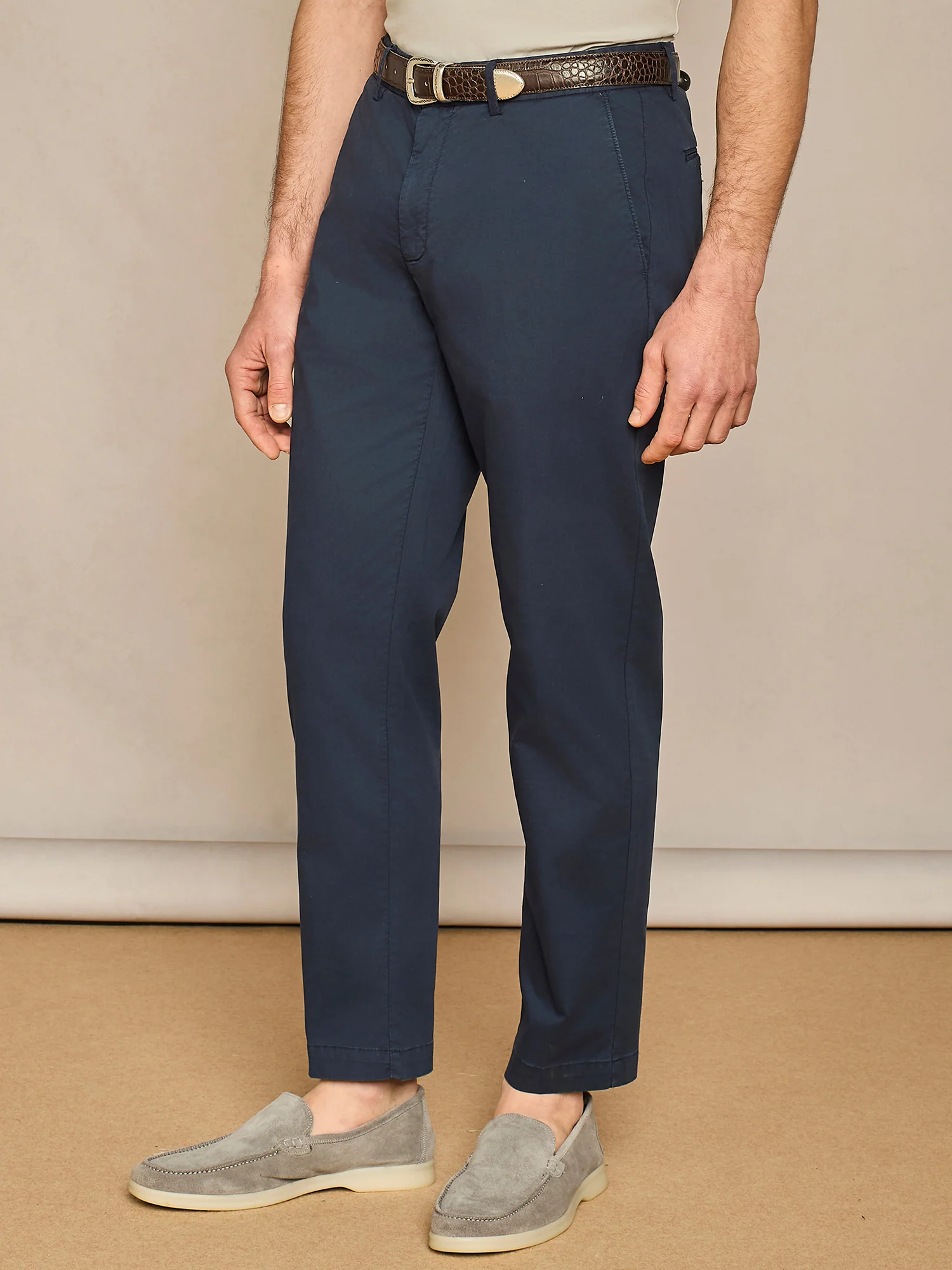 Pantalone chino in cotone blu - Image 3