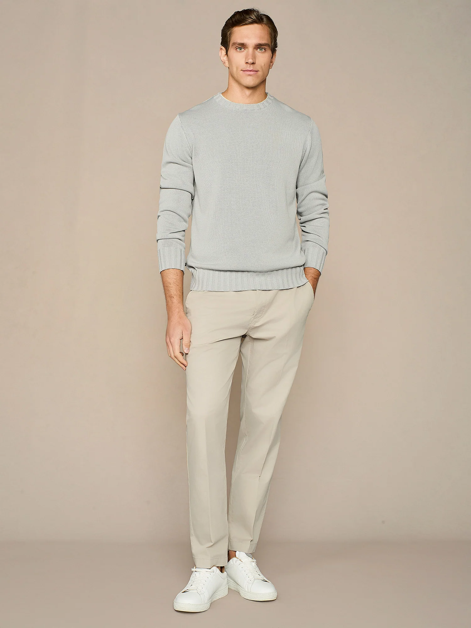 Pantalone chino in cotone burro - Image 4