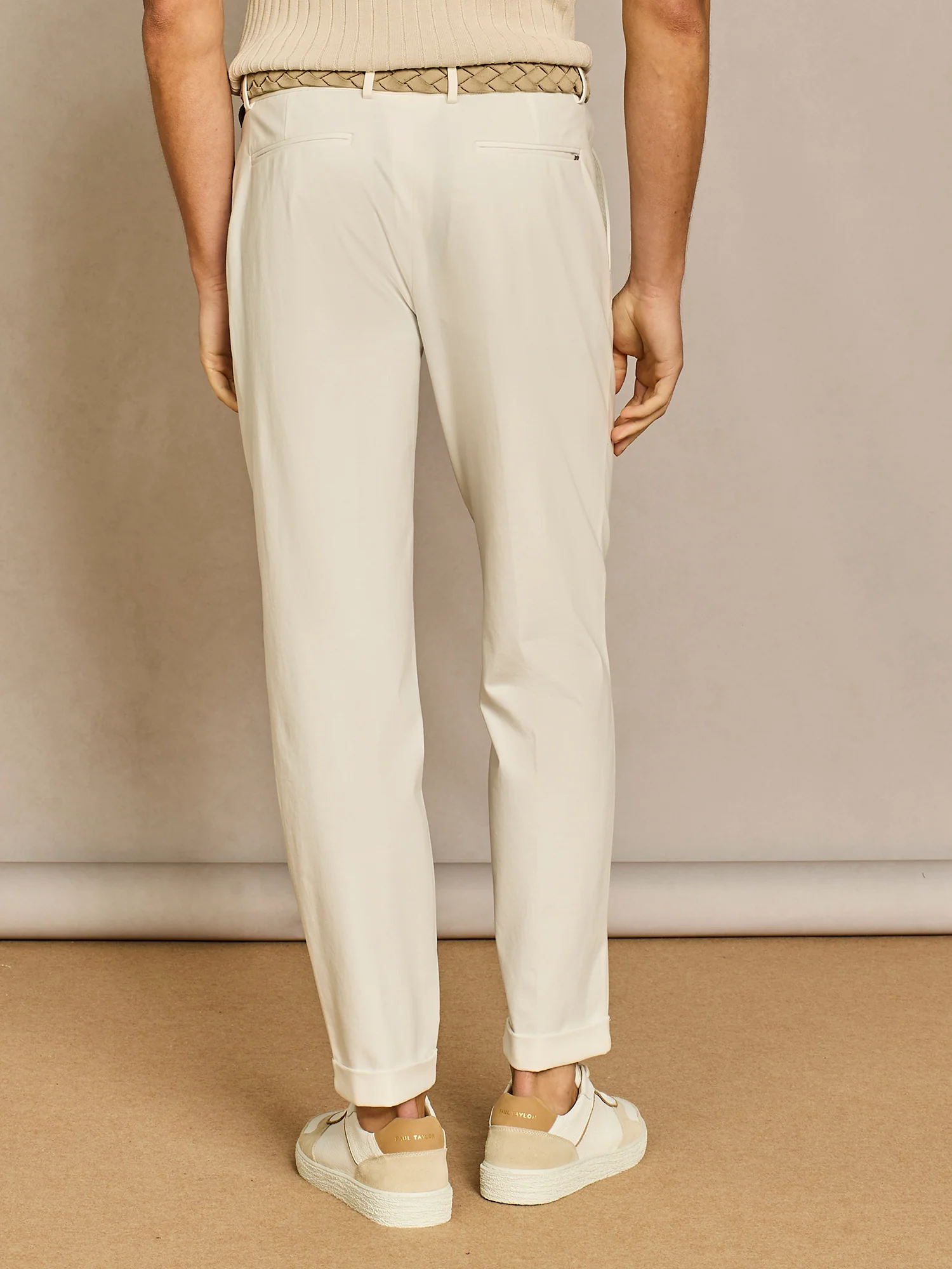 Pantalone wide in jersey bianco - Image 4