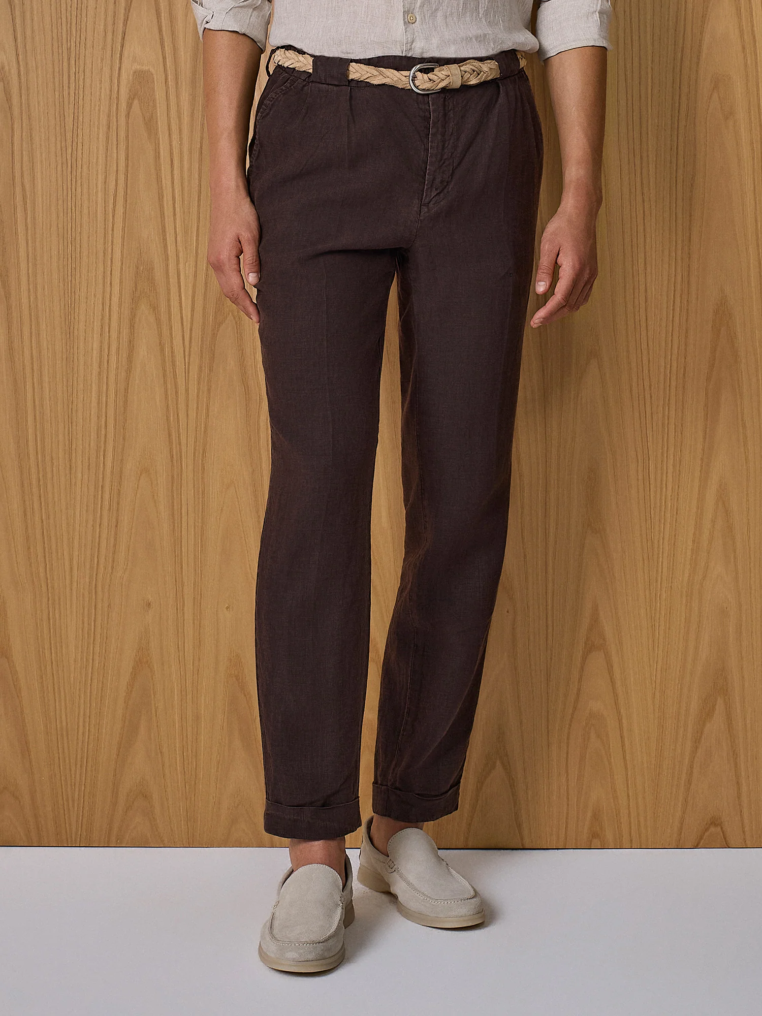 Pantalone in lino moro - Image 2