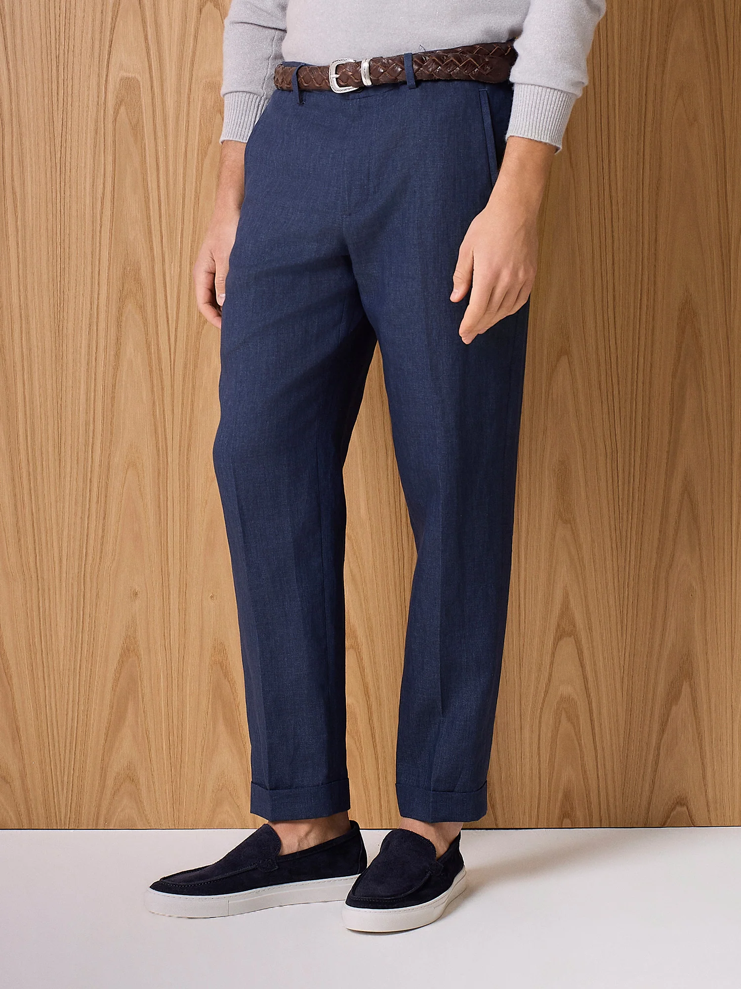 Pantalone in lino navy - Image 3