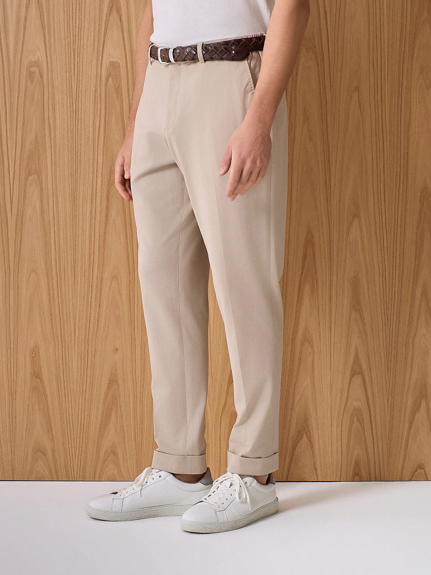 Pantalone jersey piquet beige - Image 3