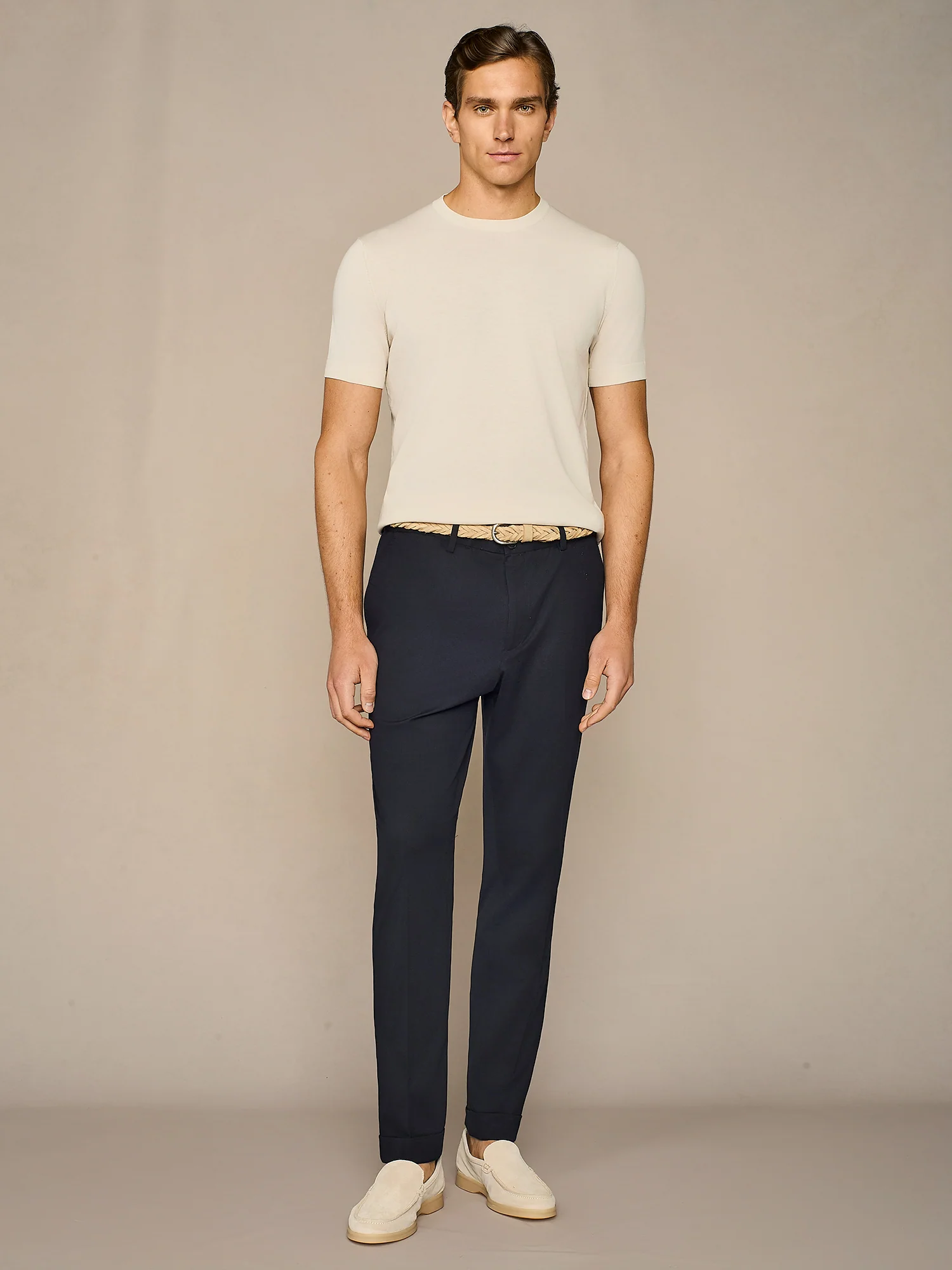Pantalone jersey piquet navy