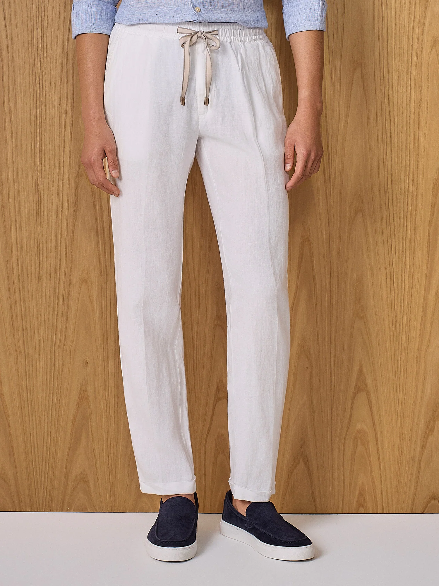 Pantalone jogger in lino bianco - Image 2