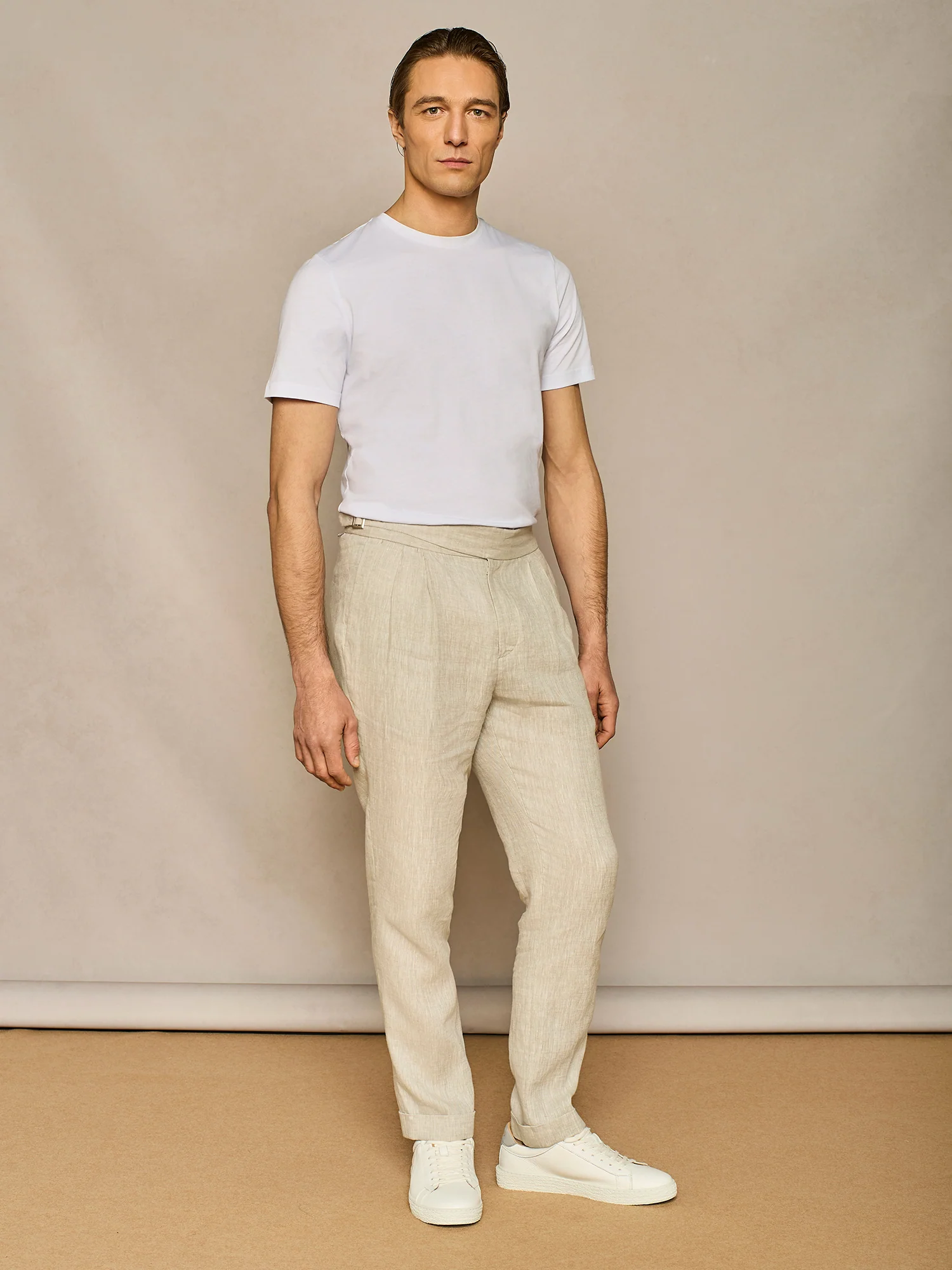 Pantalone sartoriale in lino grigio chiaro - Image 4