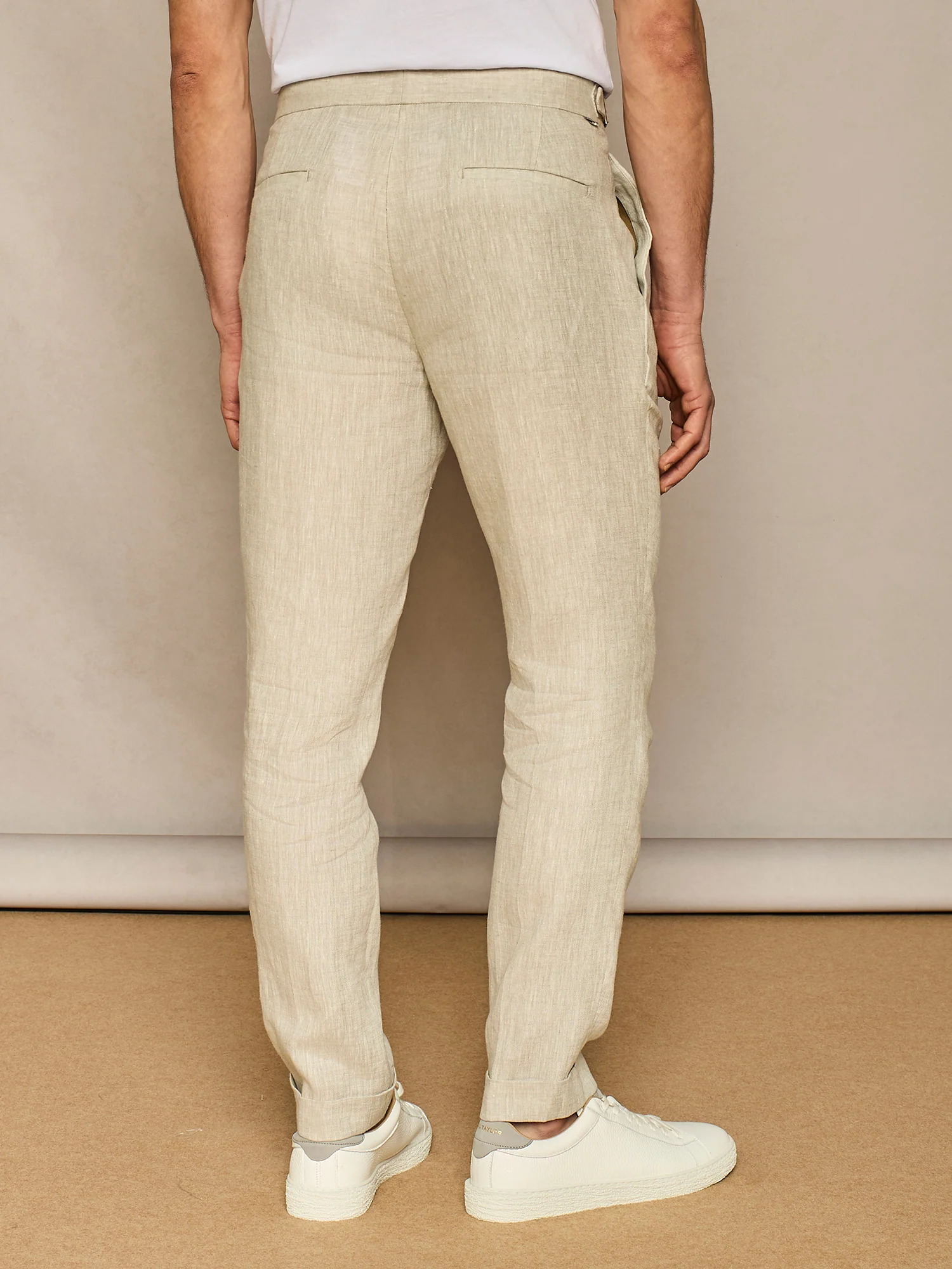 Pantalone sartoriale in lino grigio chiaro - Image 5