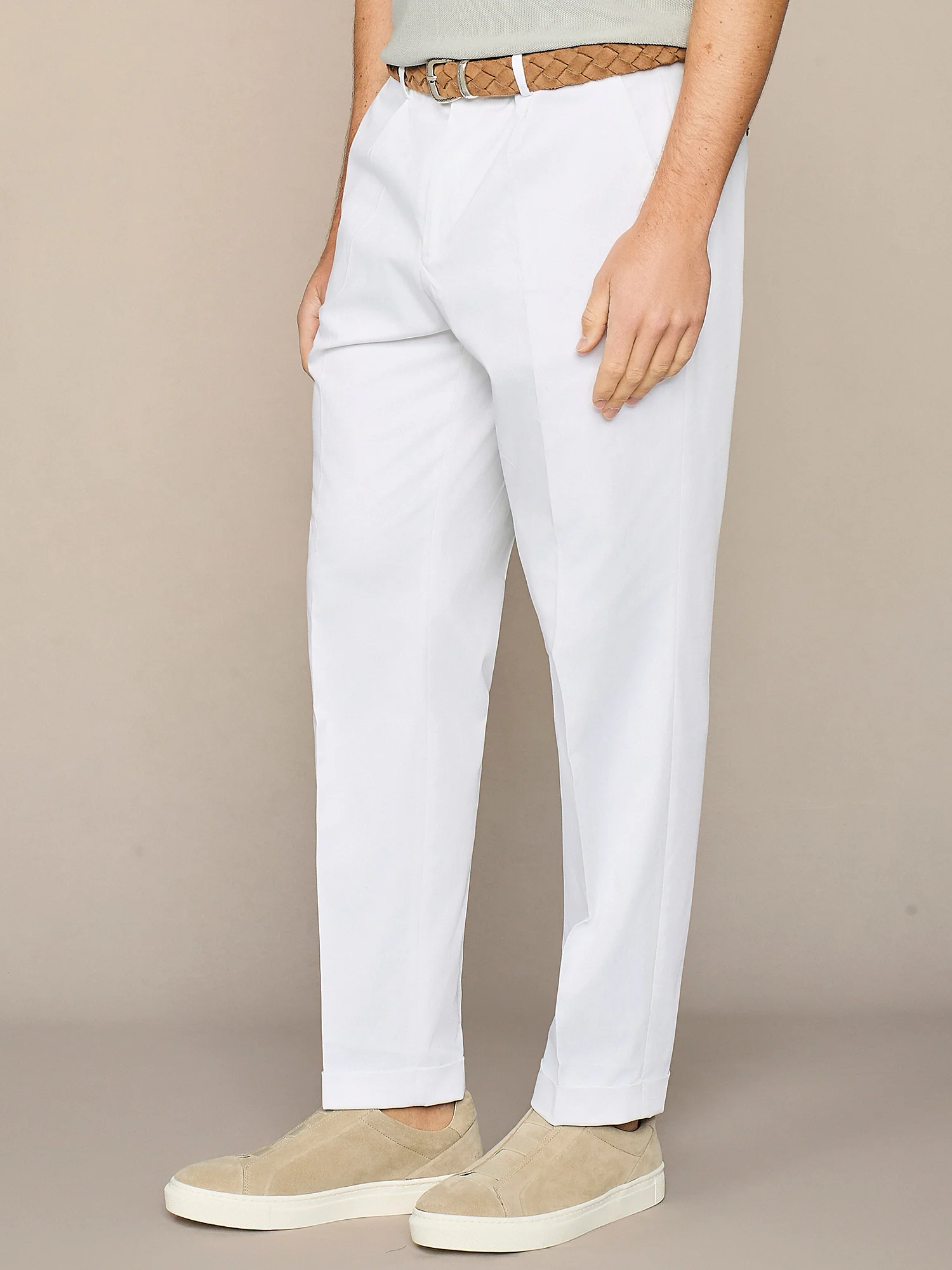 Pantalone in cotone e lyocell bianco - Image 3