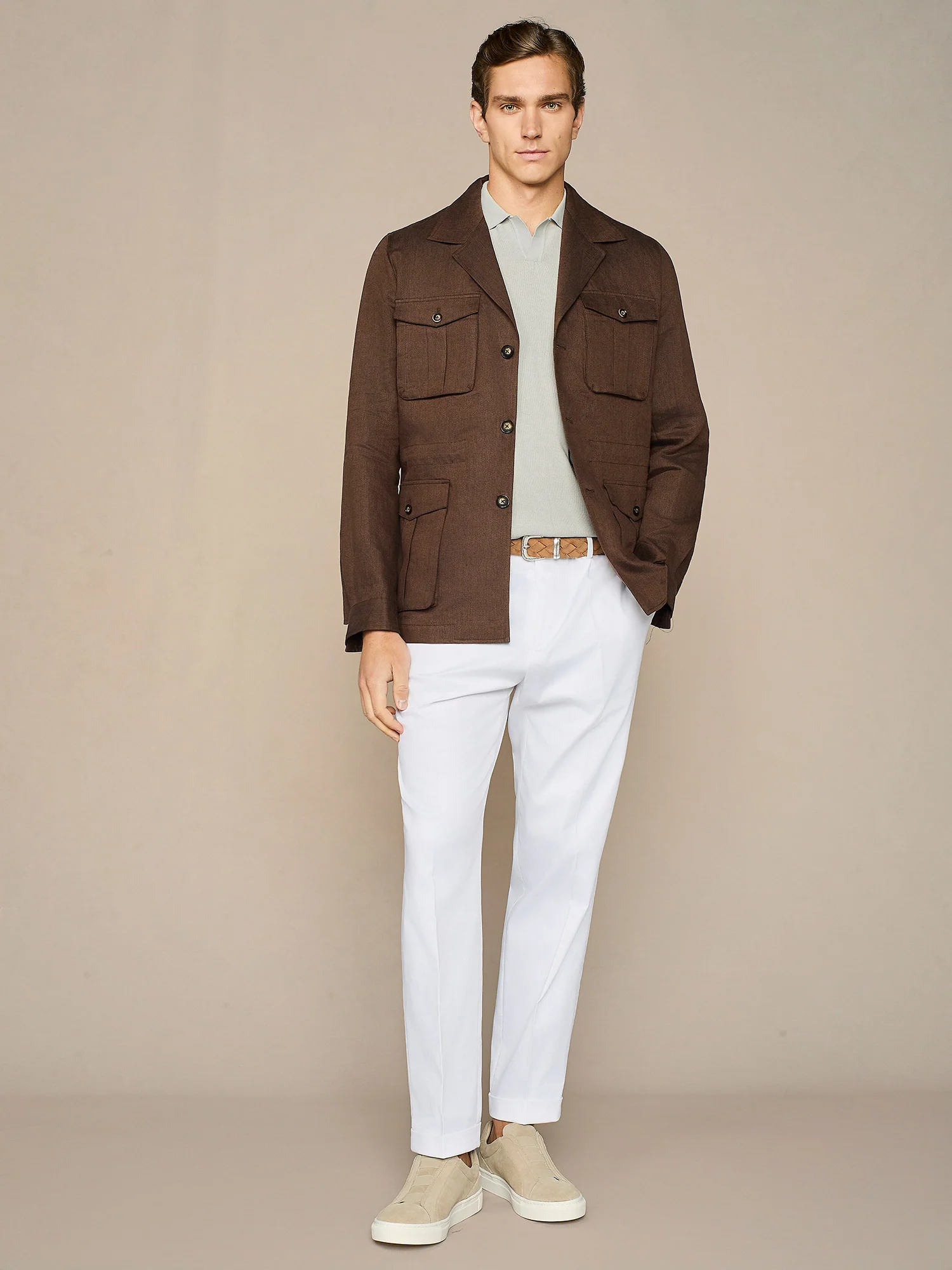 Pantalone in cotone e lyocell bianco - Image 4