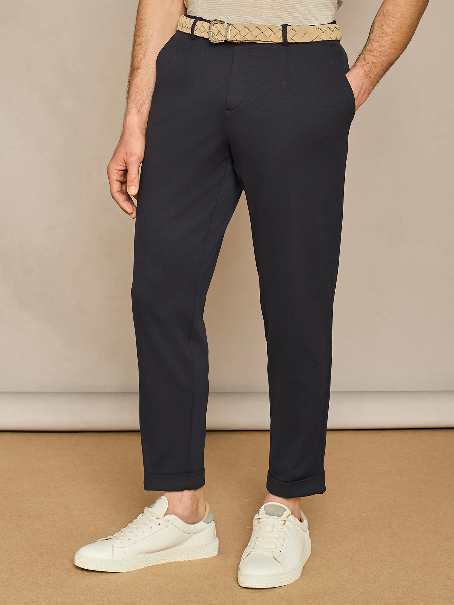 Pantalone laccio jersey blu - Image 3