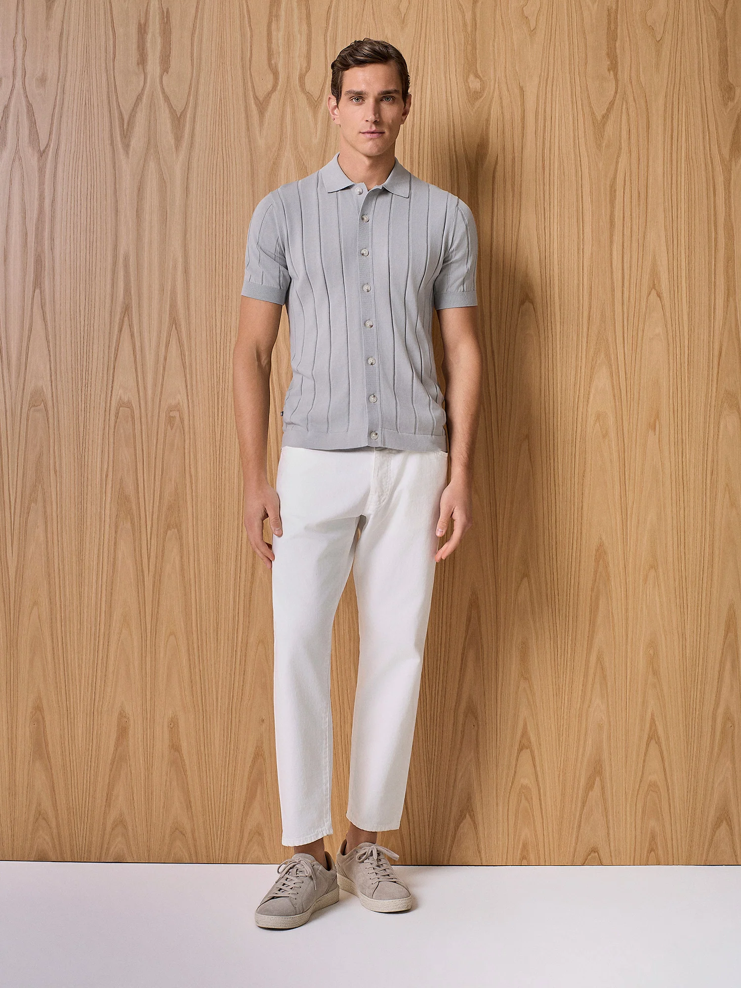 Polo camicia in maglia costa piatta cloud - Image 3