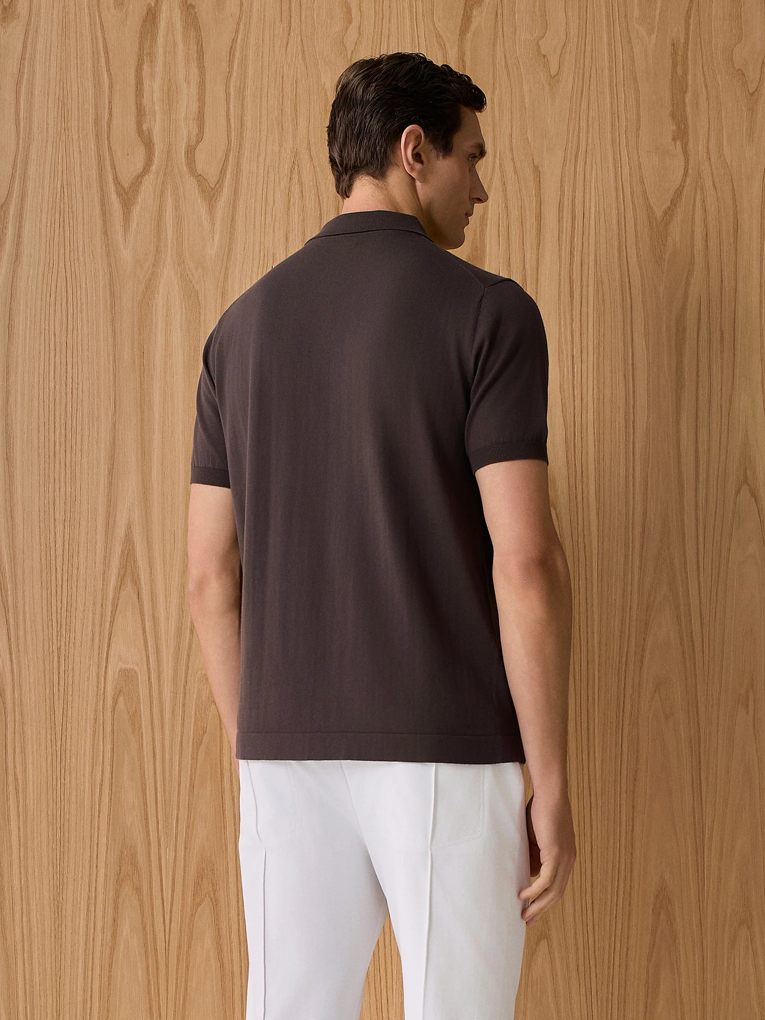 Polo girocollo in maglia moro - Image 4