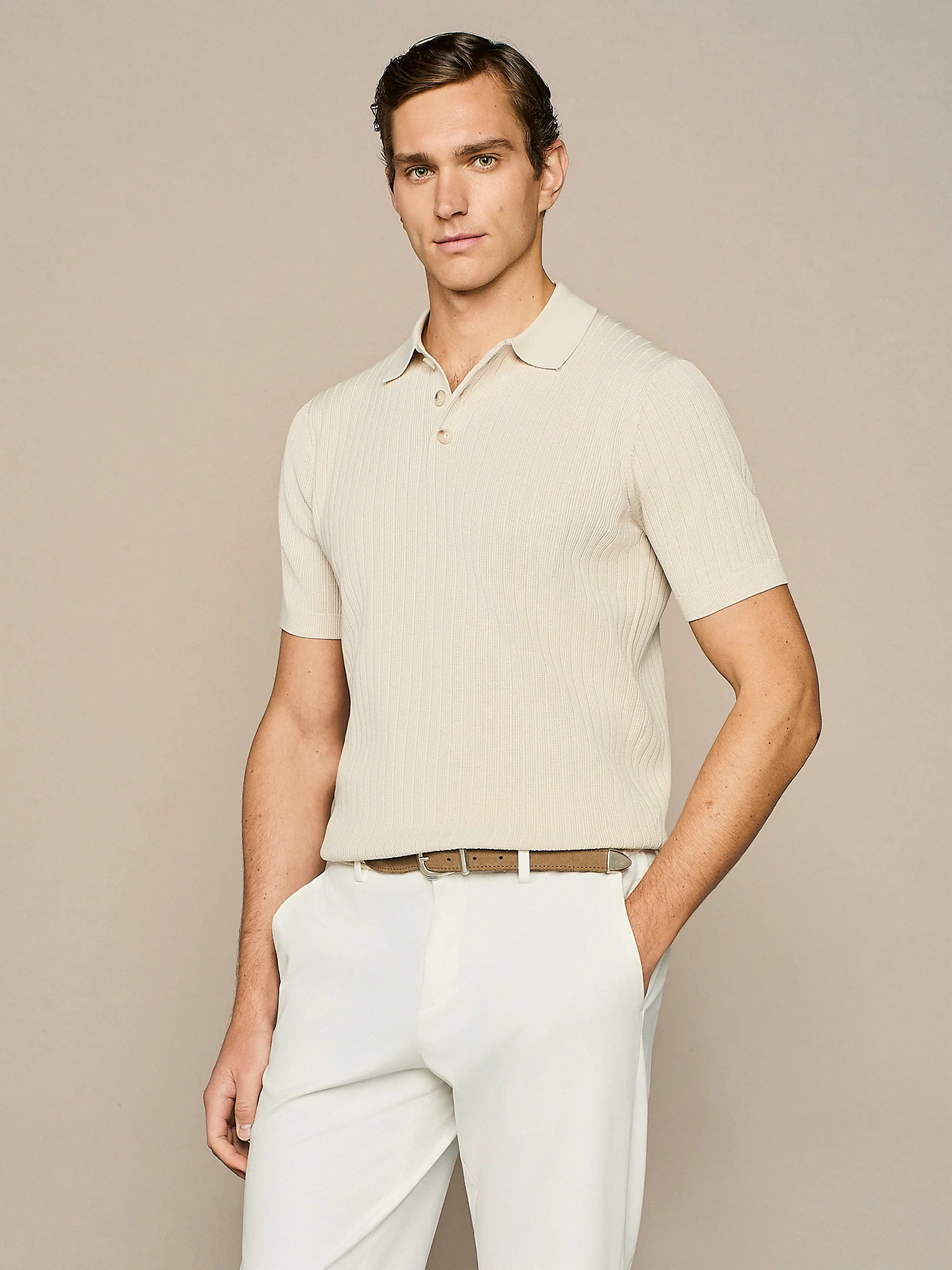 Polo in maglia burro - Image 2