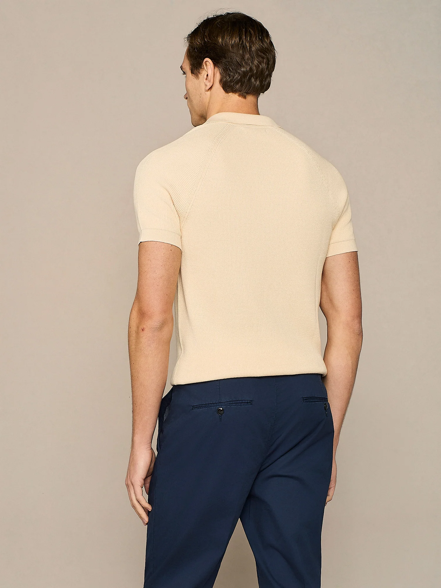 Polo in maglia costa inglese apricot - Image 4