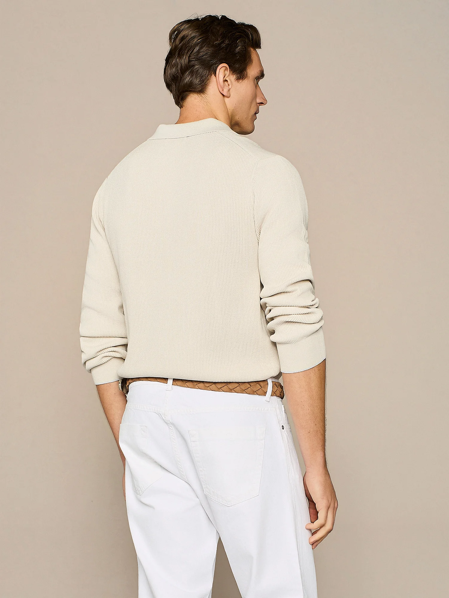 Polo in maglia costa inglese burro - Image 4