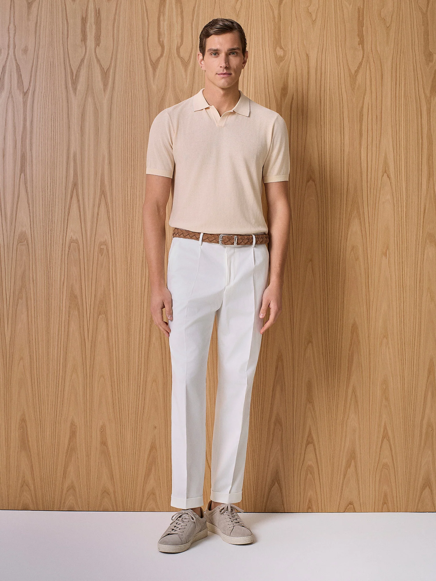 Polo in maglia piquet apricot - Image 3