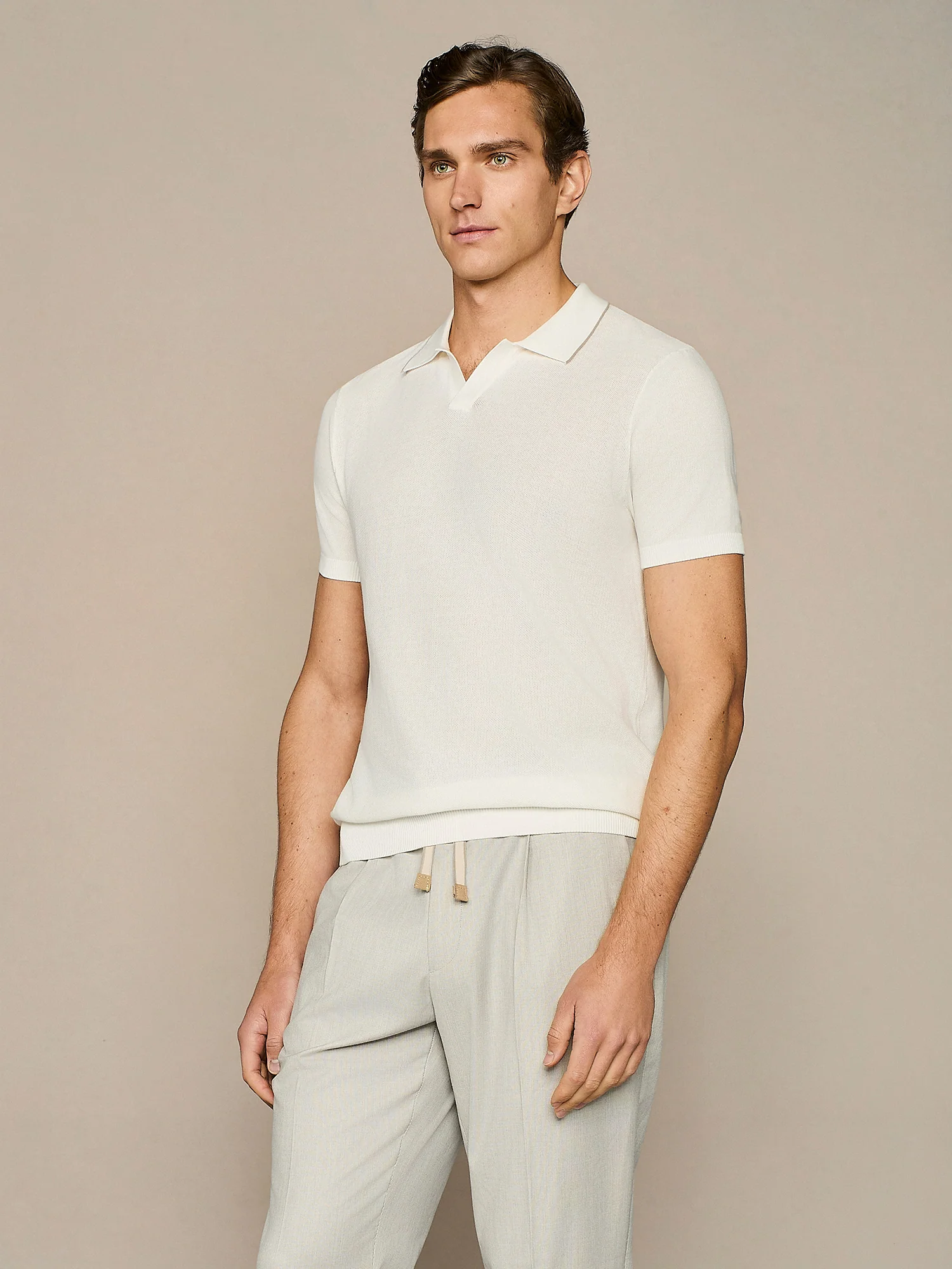 Polo in maglia piquet bianca - Image 2