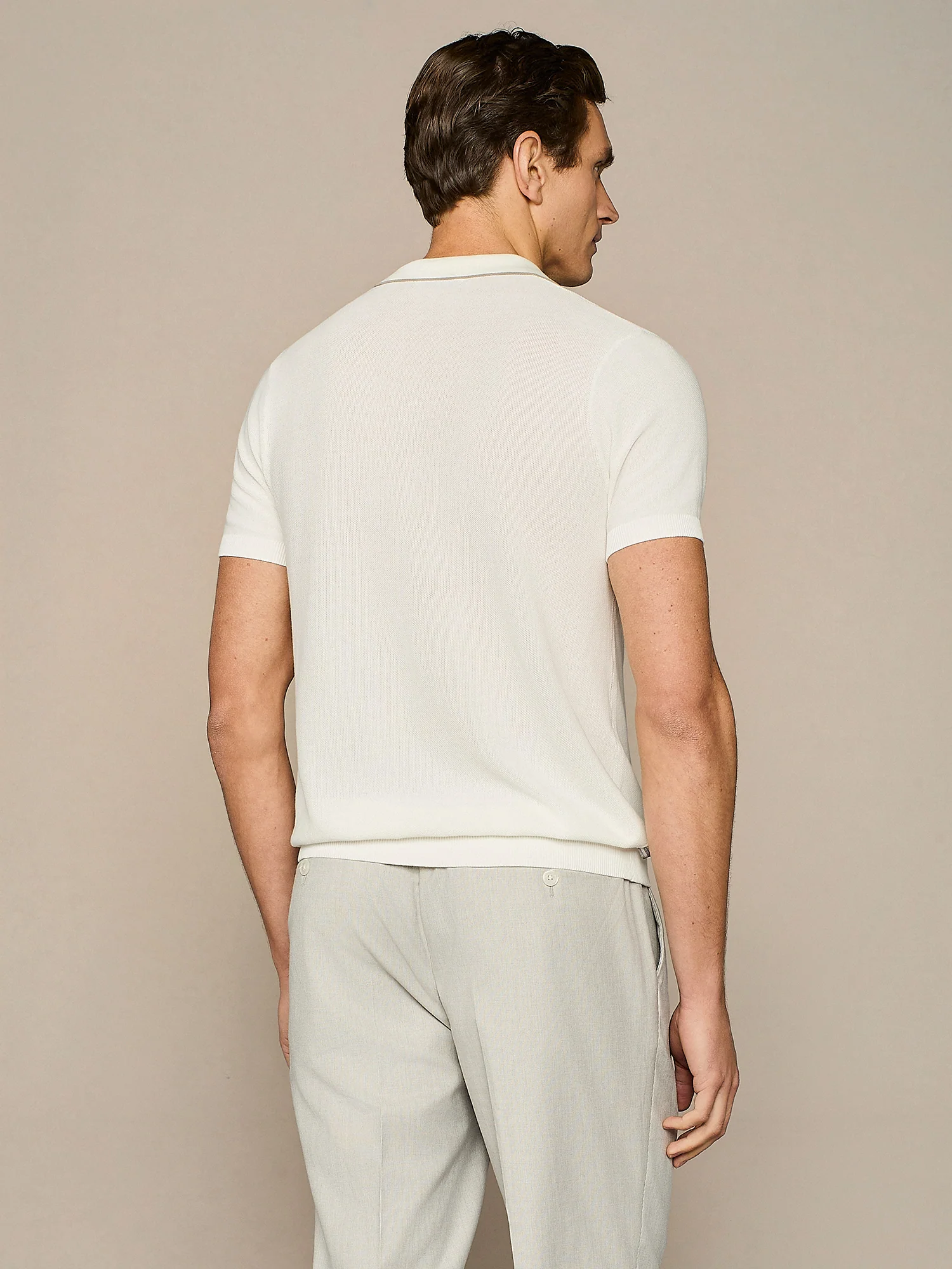 Polo in maglia piquet bianca - Image 4