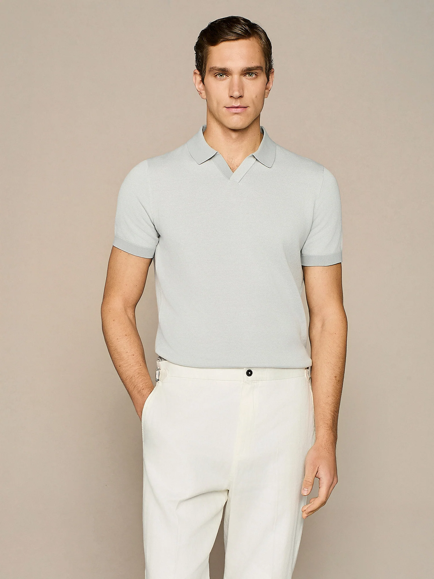 Polo in maglia piquet cloud