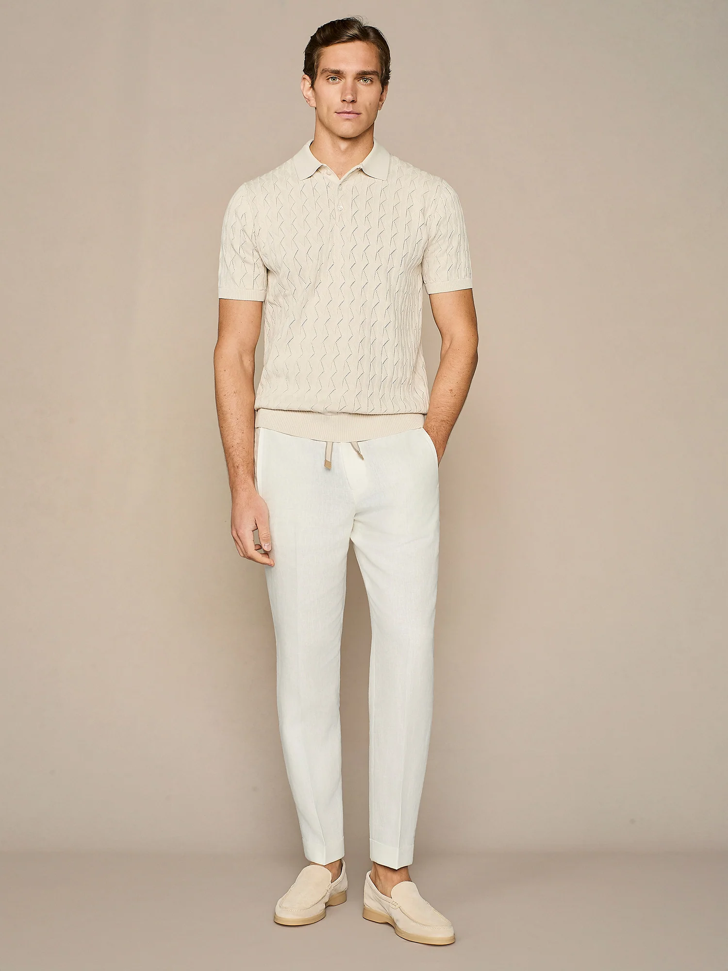 Polo in maglia wave burro - Image 3