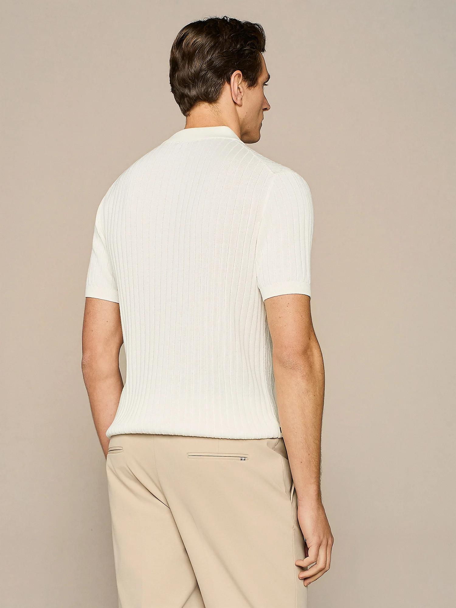 Polo trecce in maglia bianca - Image 4