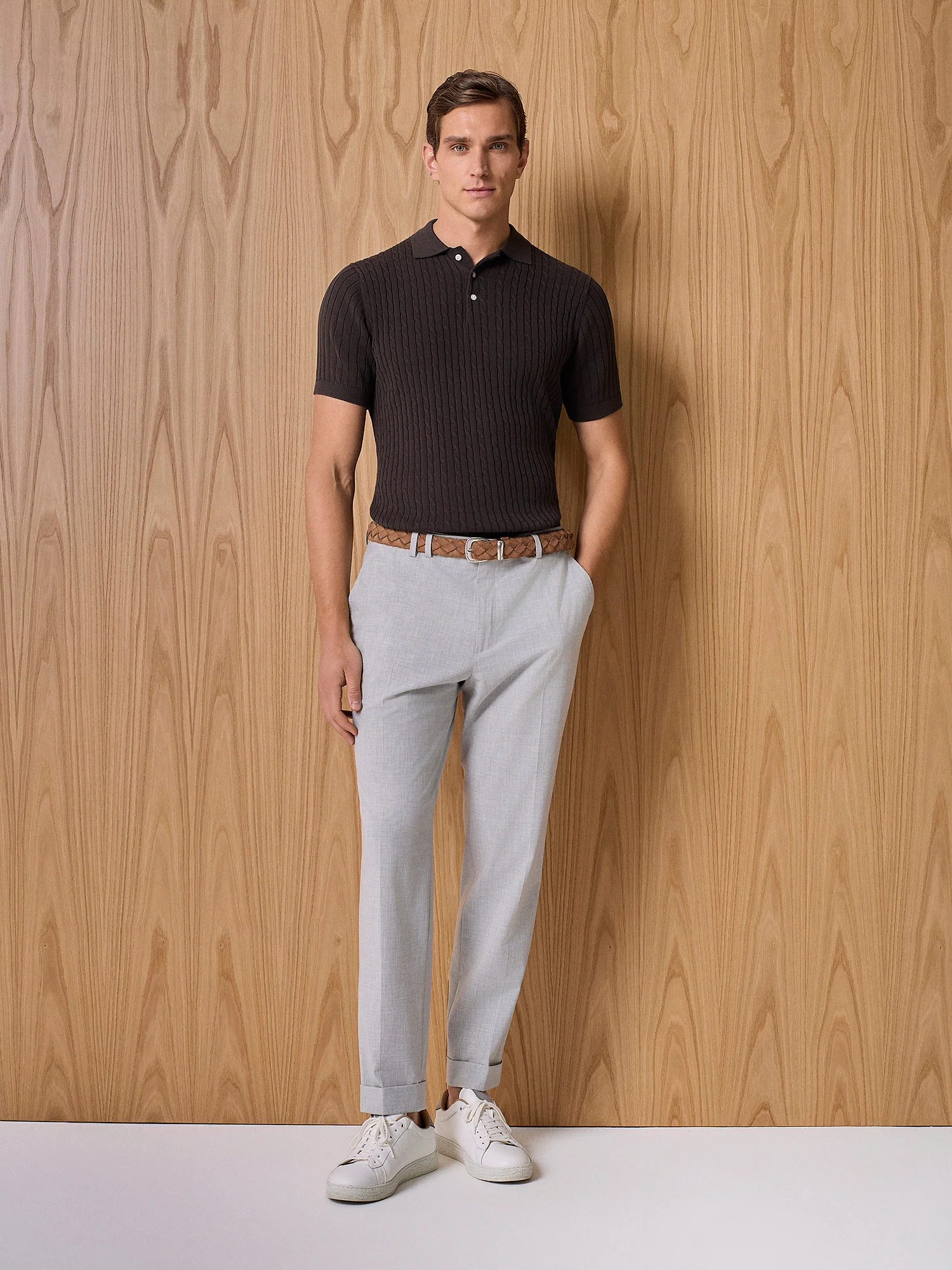 Polo trecce in maglia moro - Image 3