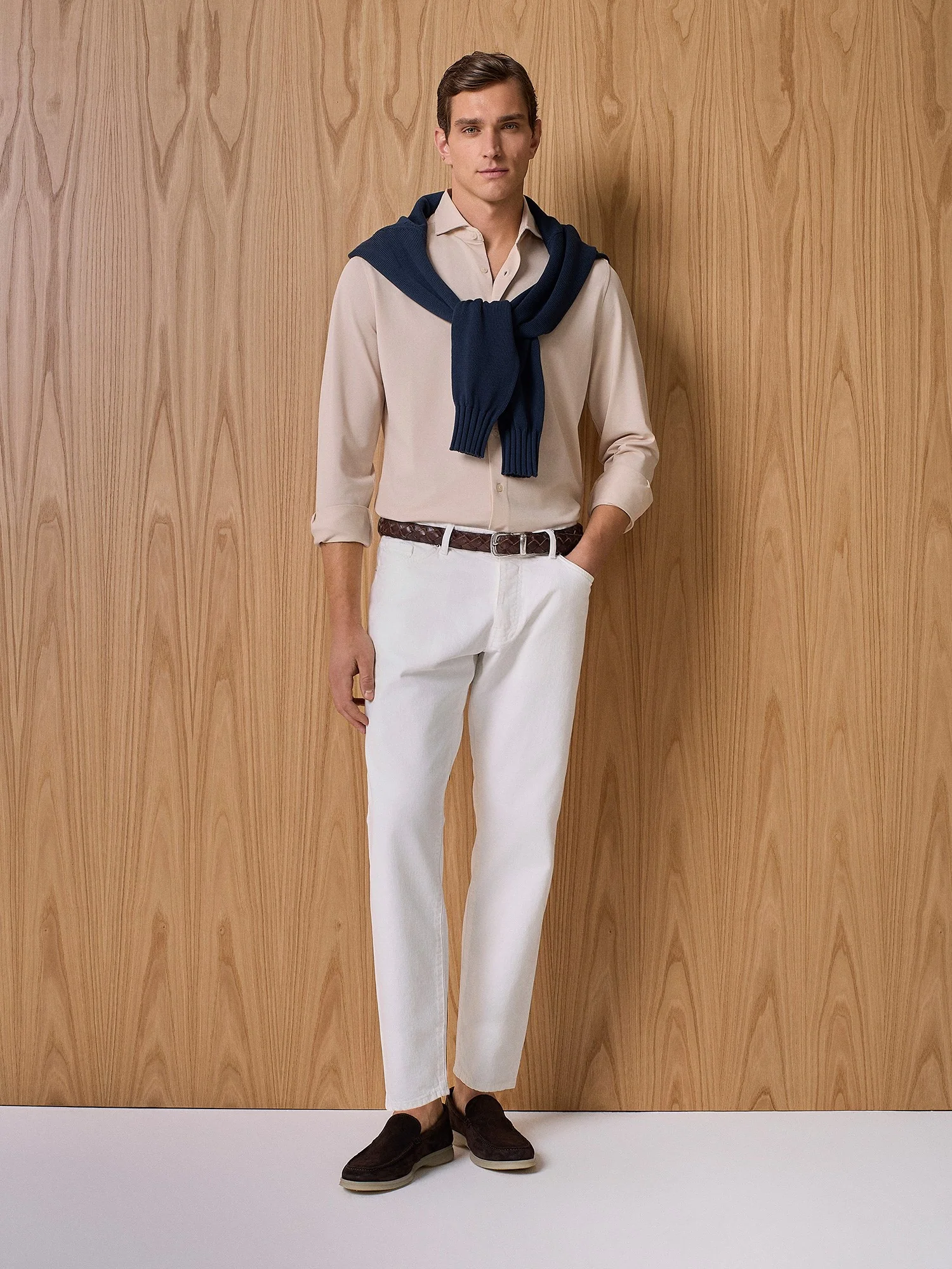 Pantalone denim cinque tasche bianco - Image 4