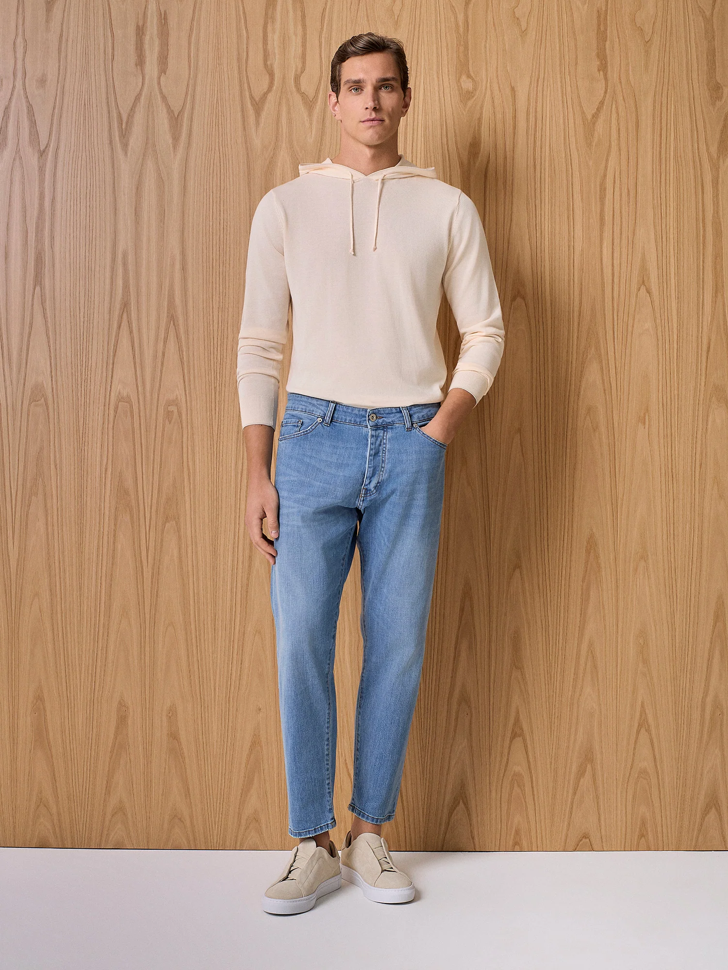 Pantalone denim cinque tasche blu