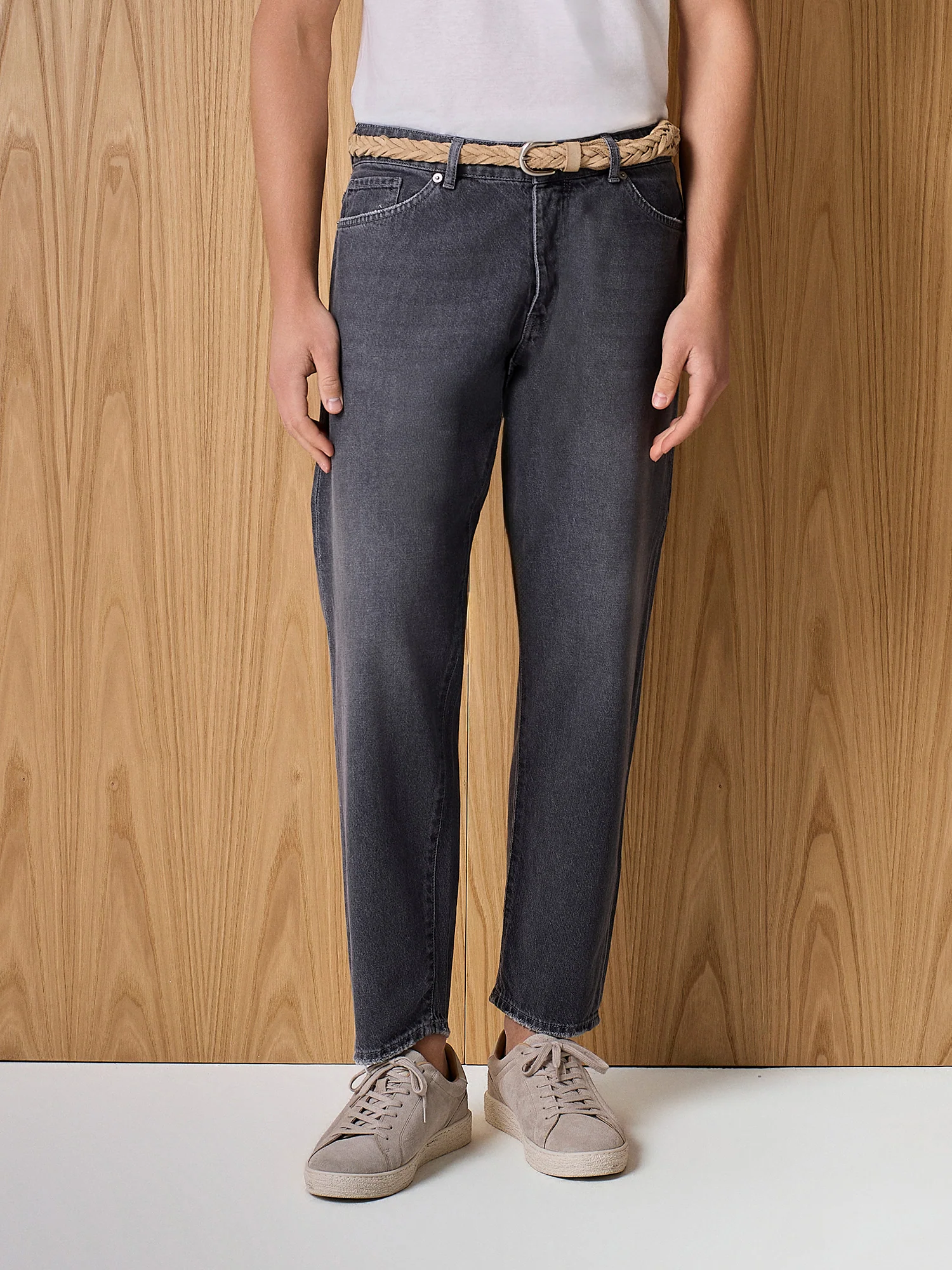 Pantalone denim cinque tasche grigio - Image 2