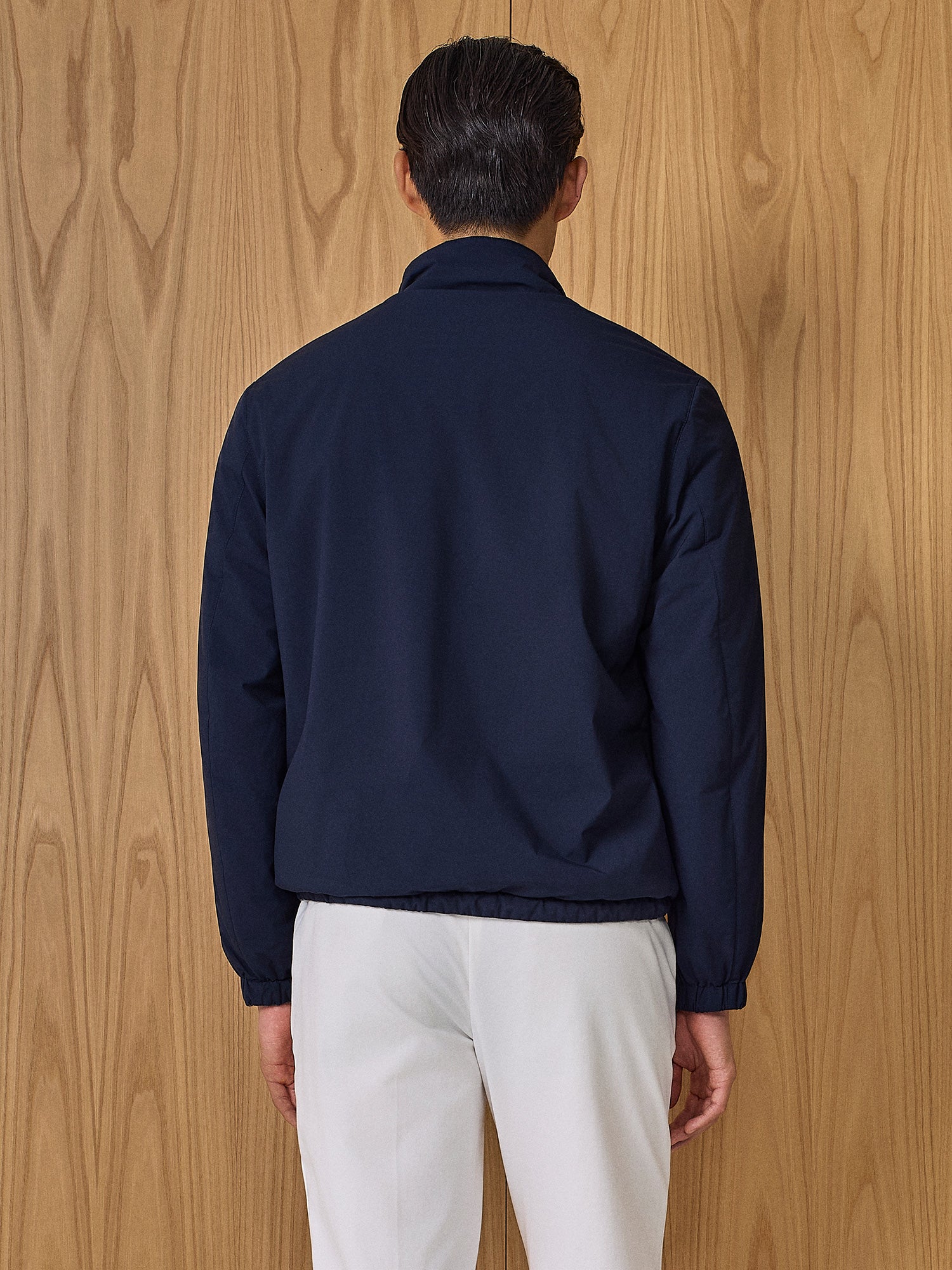 Giubbino leggero reversibile in nylon blu - Image 4